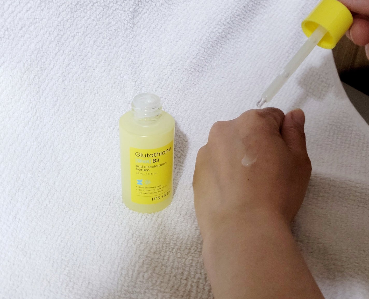 グルタチオンショットB3シミ跡セラム/It's skin/美容液を使ったクチコミ(3枚目)