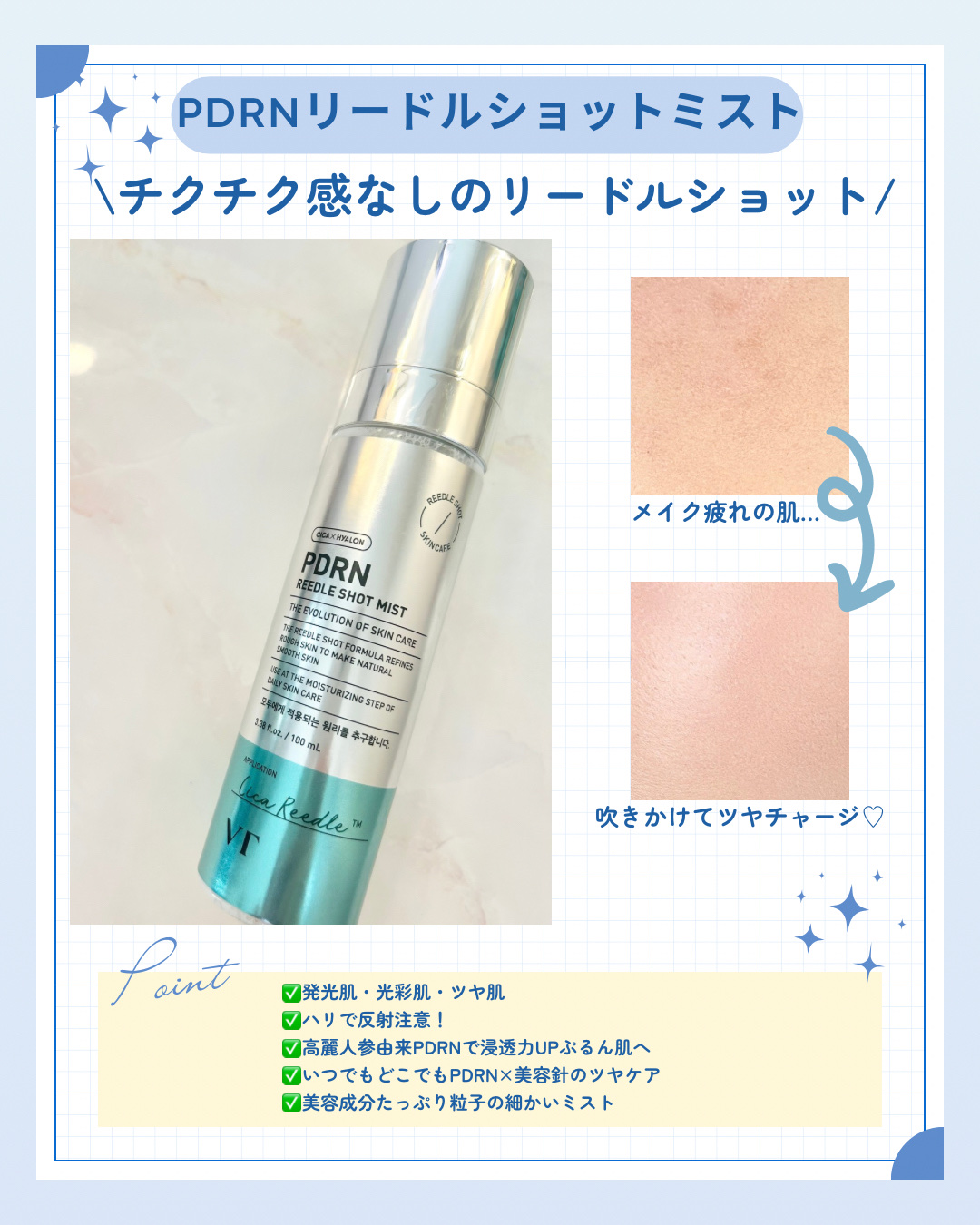 PDRN リードルショット ミスト/VT/ミスト状化粧水を使ったクチコミ（2枚目）