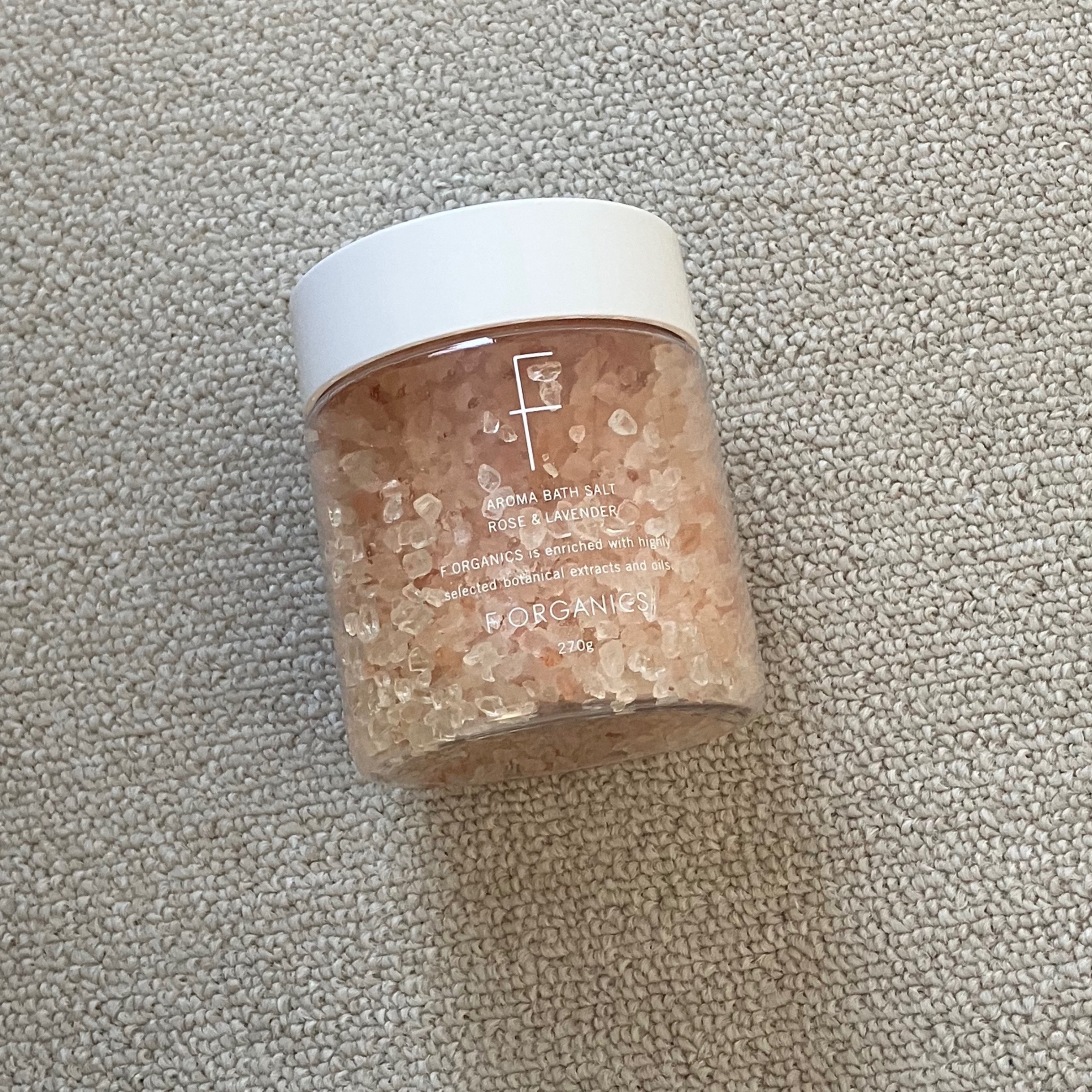 F organics(エッフェ オーガニック) バスソルト ローズ＆イランイランの香りのクチコミ「
biople様より夜のリラックスアイテム🌙
プレゼントキャンペーンで、
3つのコスメを頂きま.....」（1枚目）