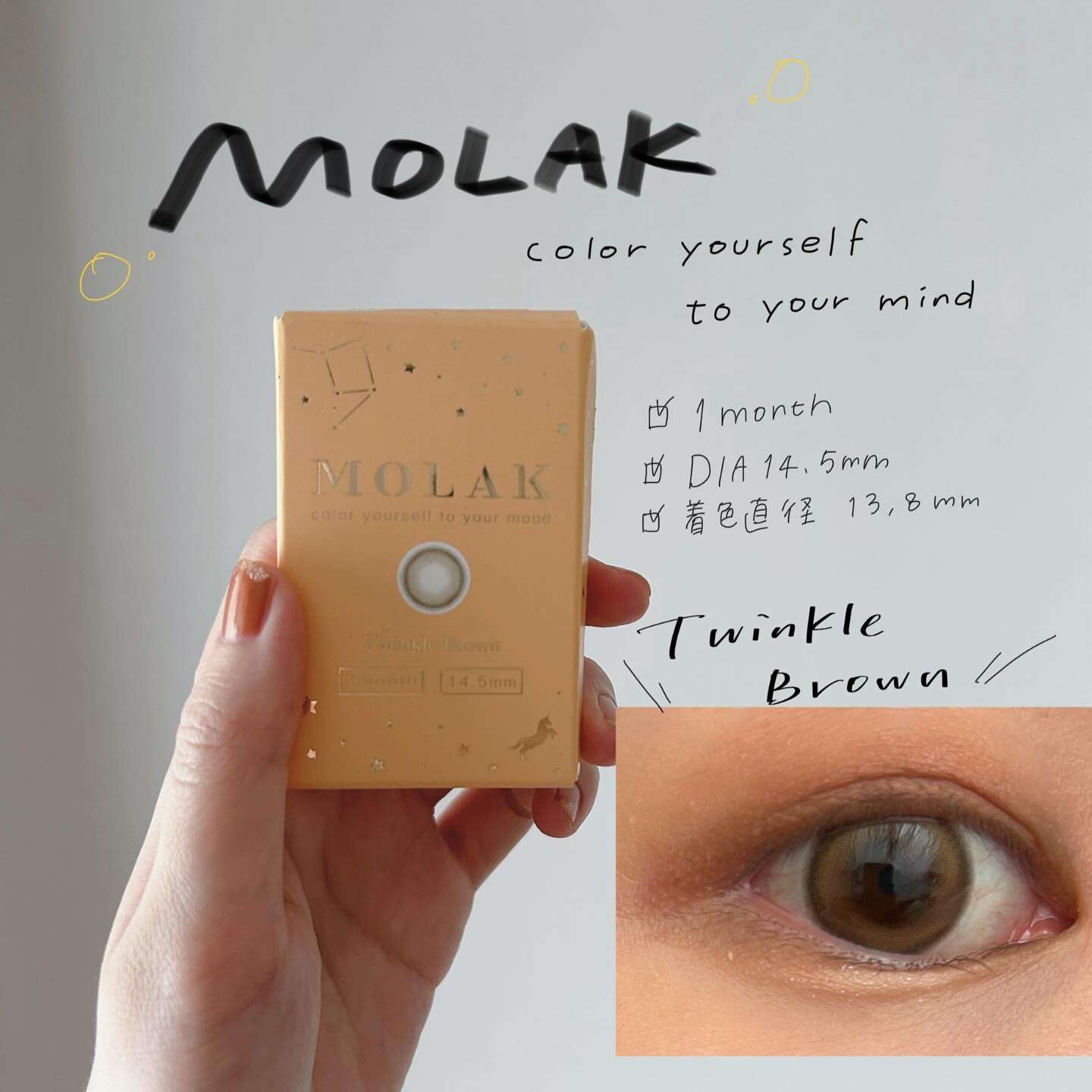 MOLAK 1month トゥインクルブラウン/MOLAK/１ヶ月（１MONTH）カラコンを使ったクチコミ（1枚目）