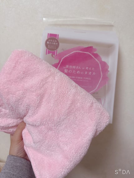ヘアドライマイクロファイバータオル ピンク/ハホニコハッピーライフ/ヘアケアグッズの画像