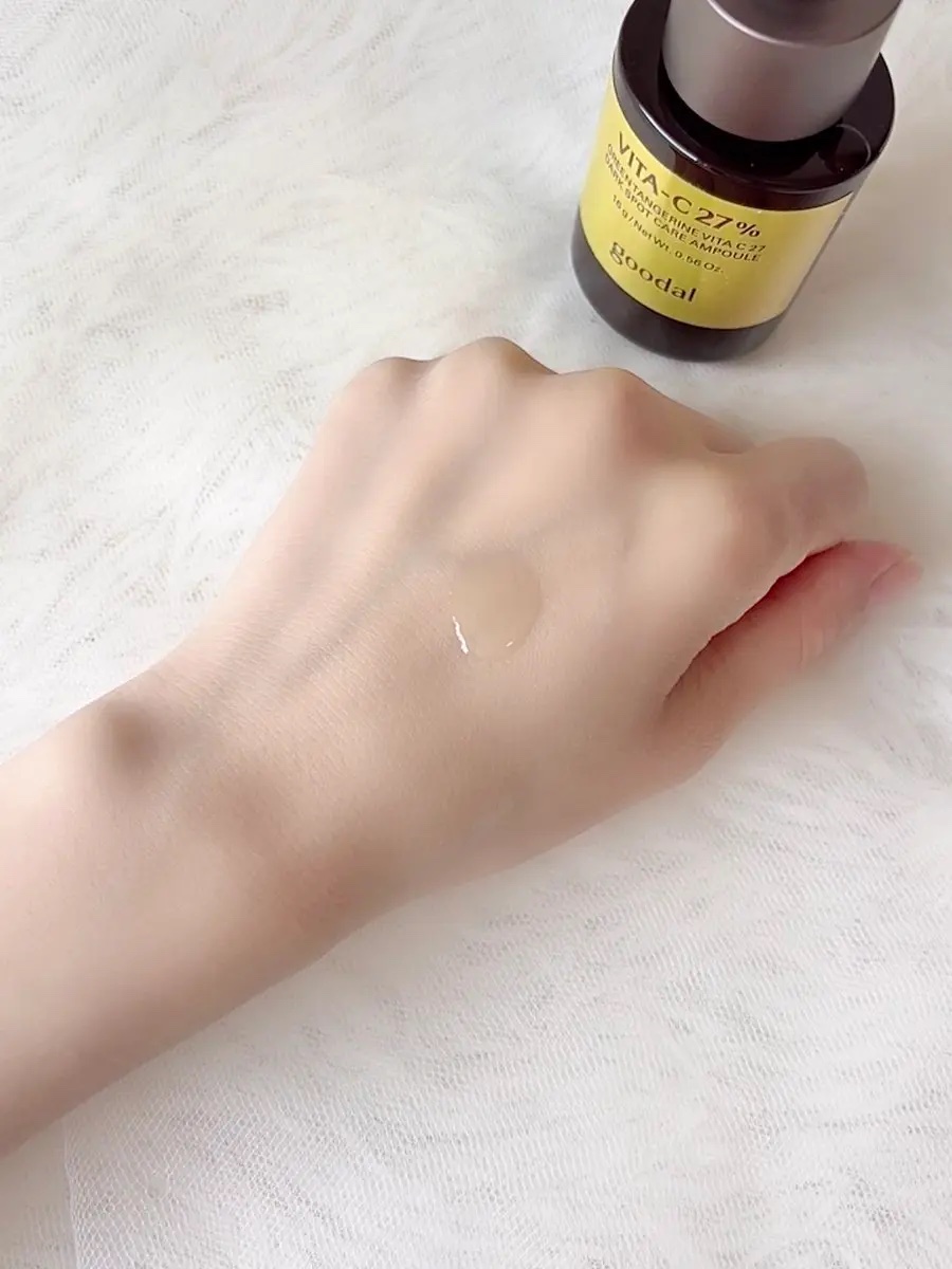 グリーンタンジェリンビタC27ダークスポットケアアンプル/goodal/美容液を使ったクチコミ（2枚目）
