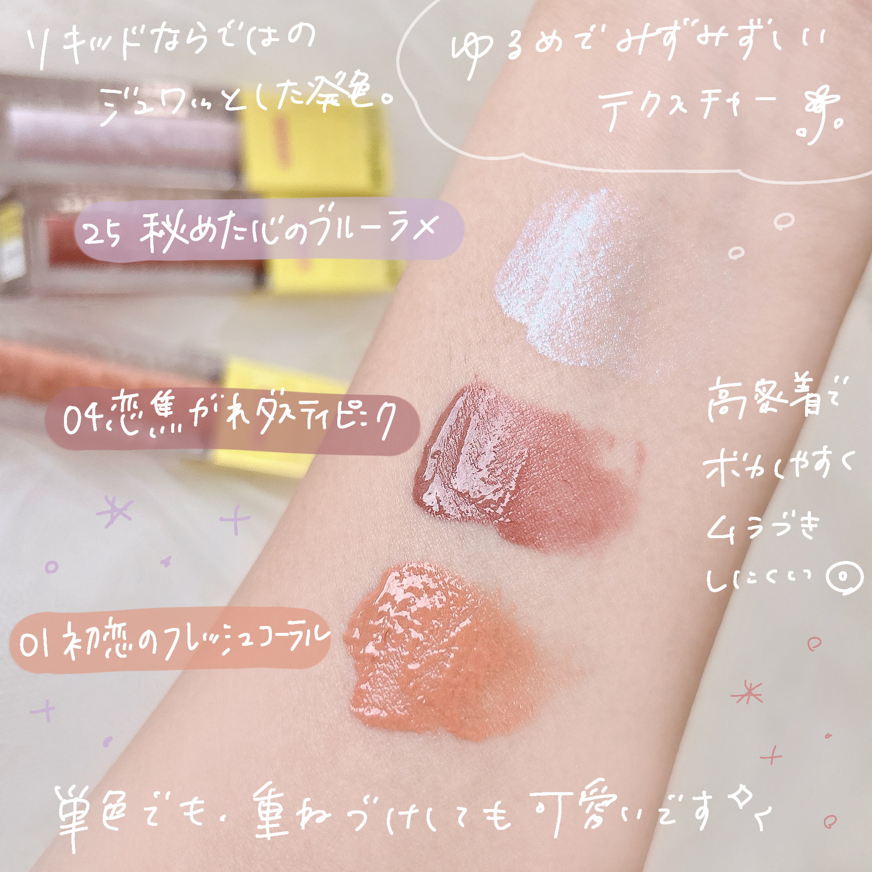 グローキッサー チークブラッシュ／グローキッサー ハイライター 25 秘めた心のブルーラメ/MAYBELLINE NEW YORK/リキッドチークを使ったクチコミ（3枚目）