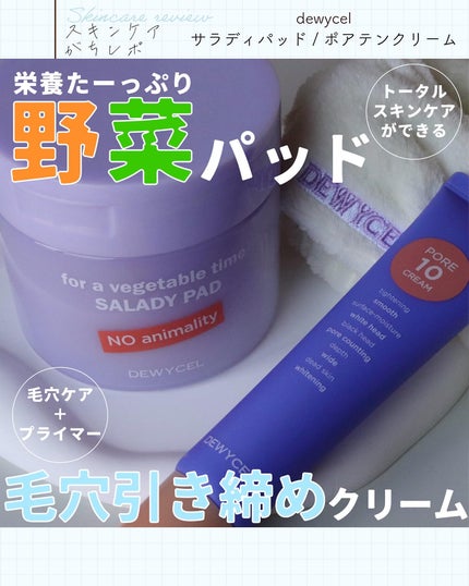 DEWYCEL ポアーテンクリームのクチコミ「【野菜たっぷり栄養パッド&毛穴引き締めクリーム】
@dewycel_japan
DEWYC.....」(1枚目)