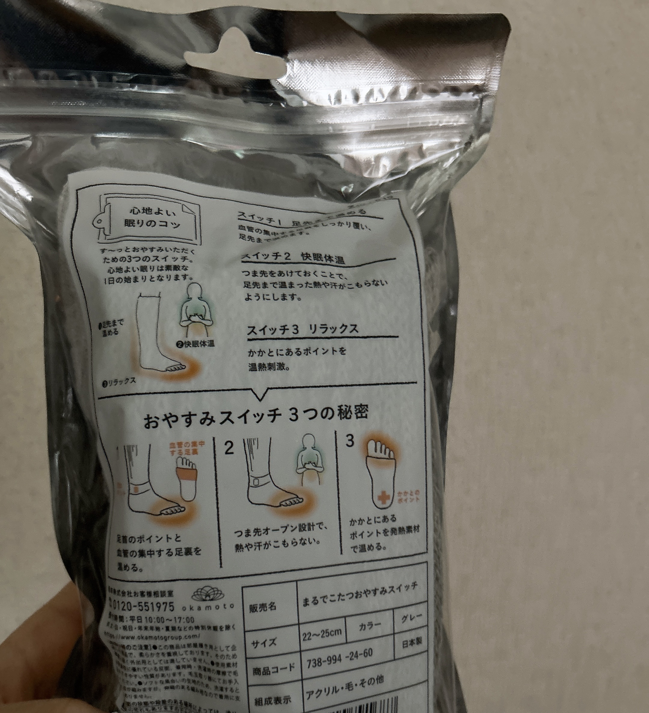 まるでこたつ おやすみスイッチ/靴下サプリ/暖かい靴下を使ったクチコミ（2枚目）