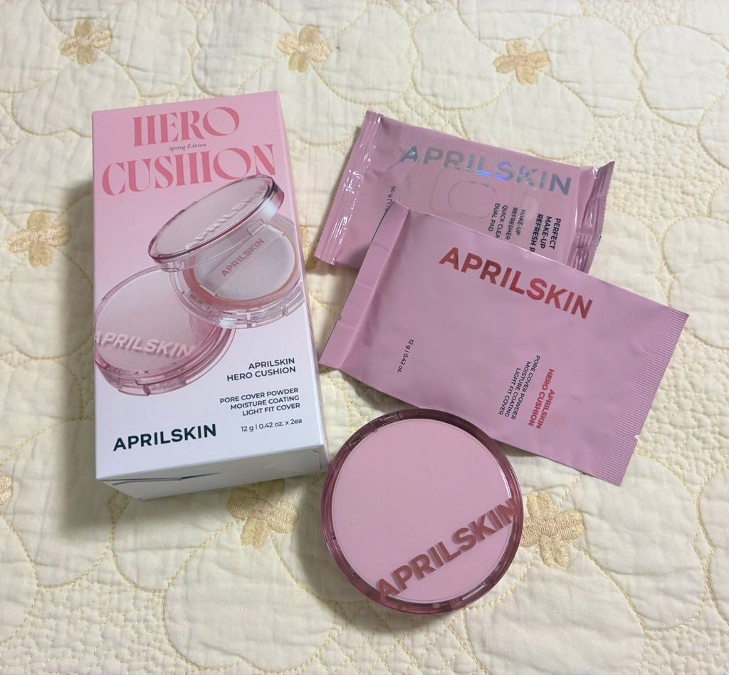 ヒーロークッション+レフィルセット/APRILSKIN/クッションファンデーションを使ったクチコミ(1枚目)