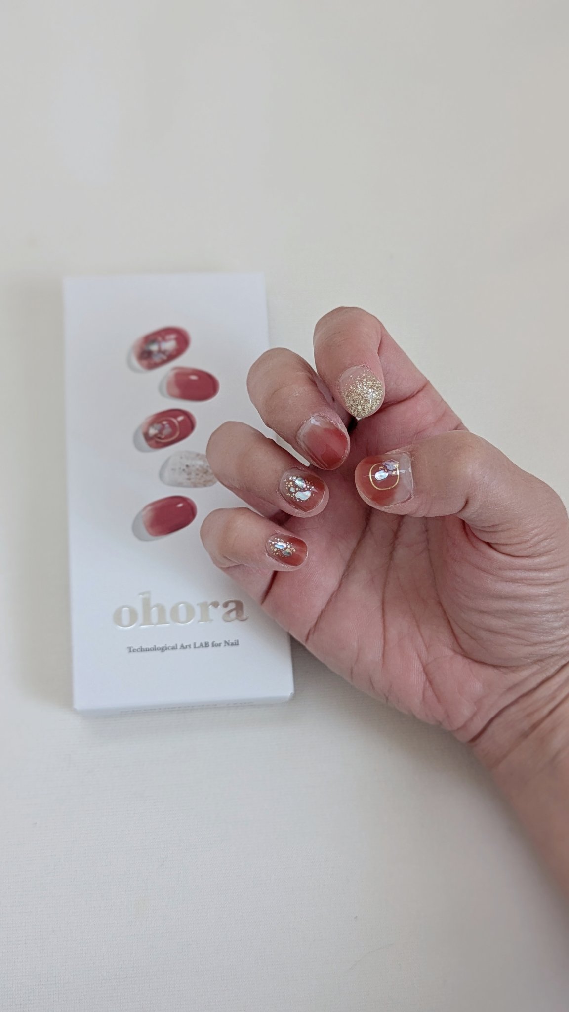 セミキュアジェルネイル（ハンド）/ohora/ネイルシールを使ったクチコミ（3枚目）