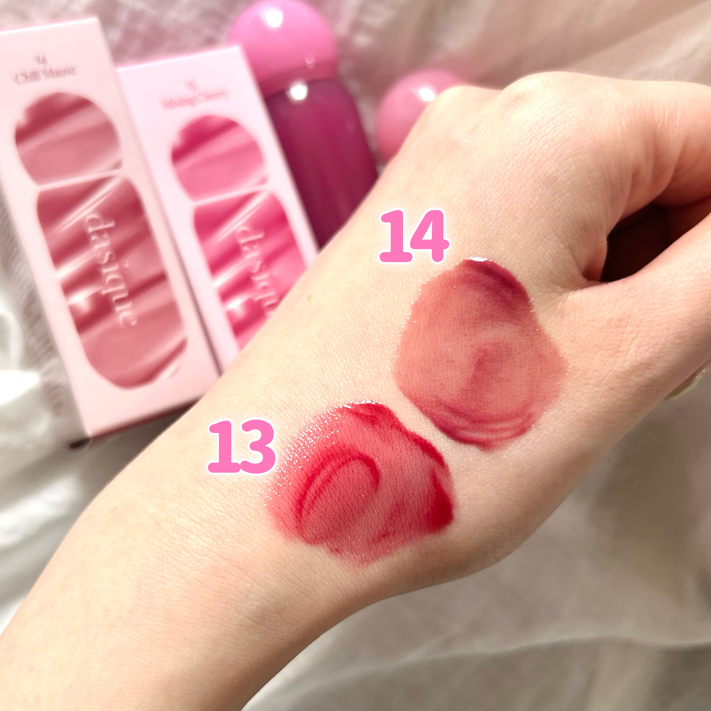 ジューシーデューイグロウティント 14 チルモーブ/dasique/リップティントを使ったクチコミ（2枚目）