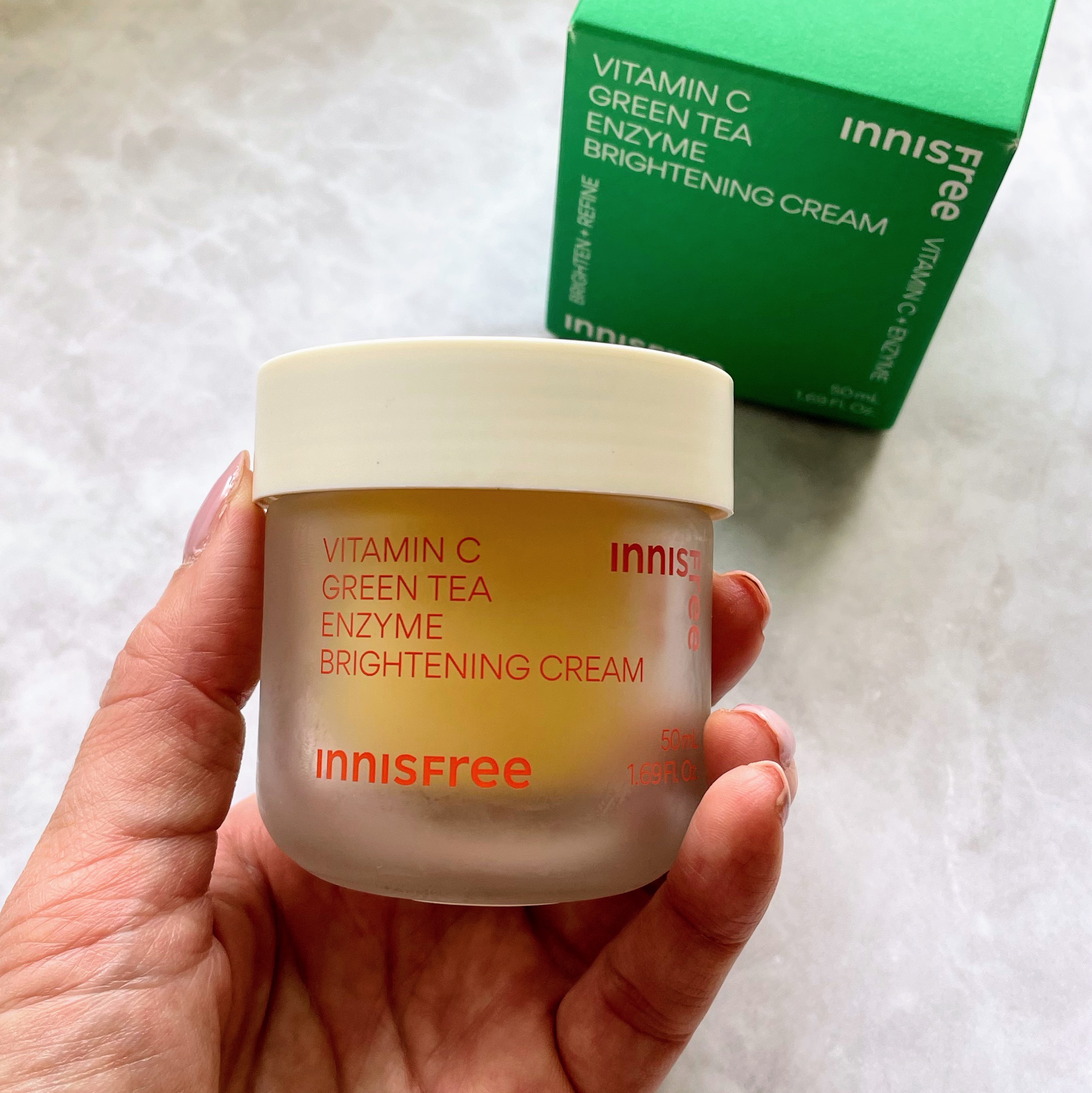 ビタC　グリーンティーエンザイム　ブライト　クリーム/innisfree/フェイスクリームを使ったクチコミ（2枚目）