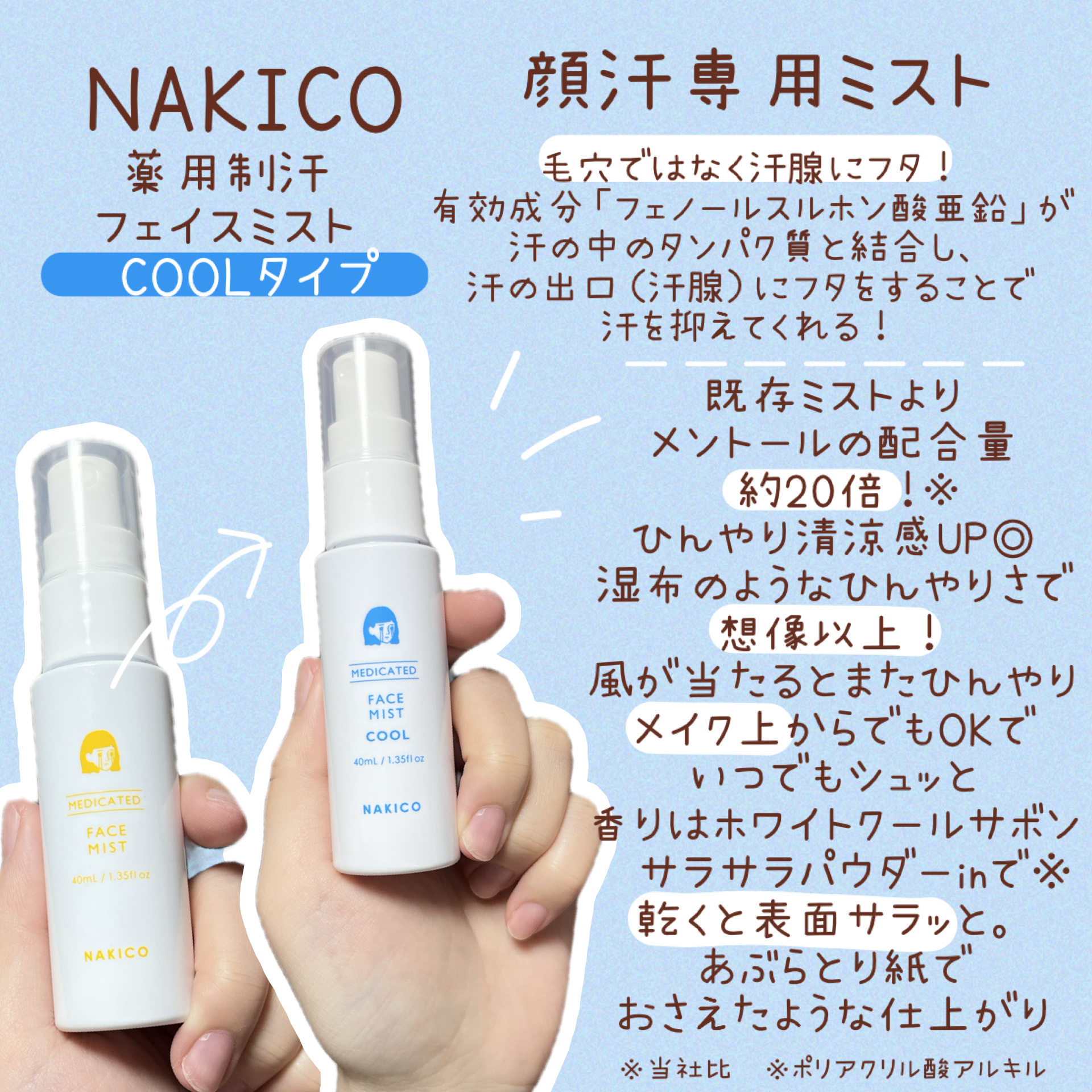 薬用制汗フェイスミスト　クール/NAKICO/デオドラント・制汗剤を使ったクチコミ（2枚目）