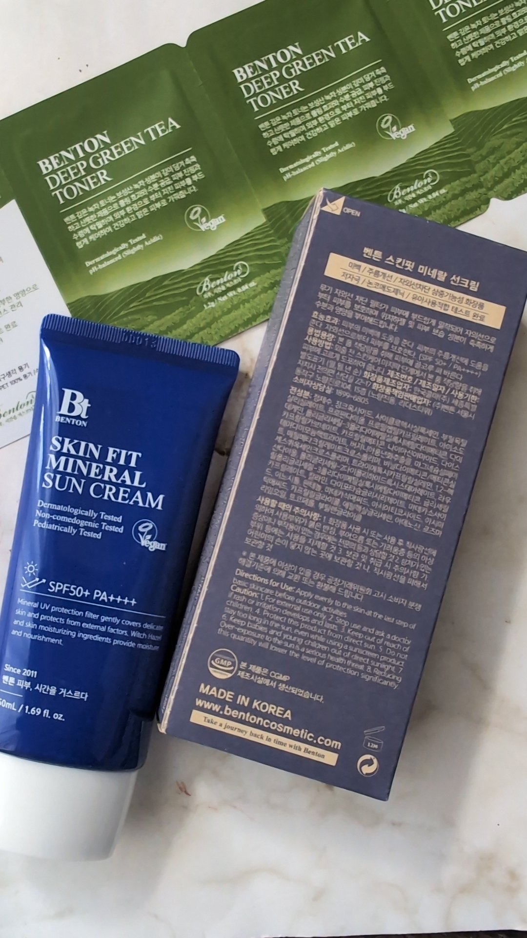 スキンフィットミネラルサンクリーム SPF50+/PA++++ 50mL/BENTON/日焼け止めクリームを使ったクチコミ（2枚目）