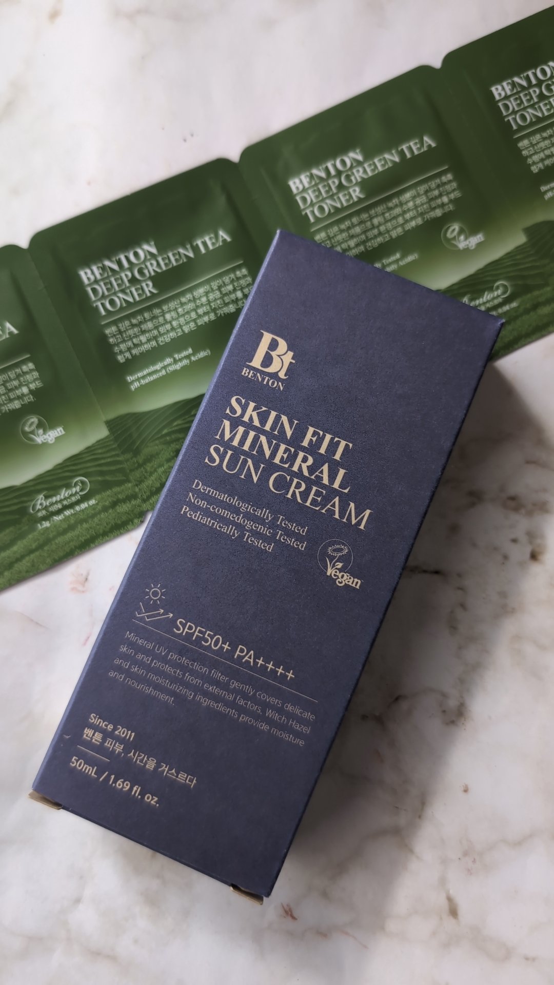 スキンフィットミネラルサンクリーム SPF50+/PA++++ 50mL/BENTON/日焼け止めクリームを使ったクチコミ（1枚目）