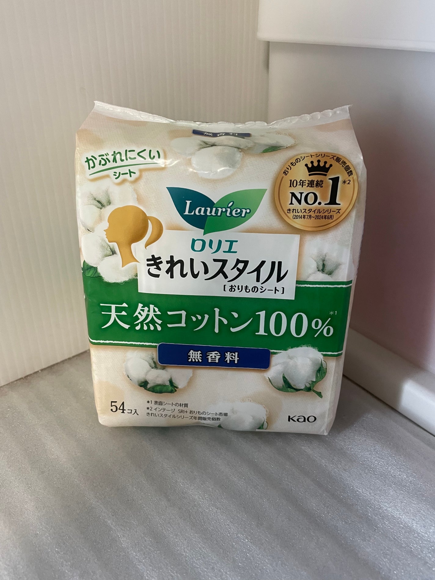 きれいスタイル 天然コットン100% 54コ入/ロリエ/おりものシートを使ったクチコミ(1枚目)