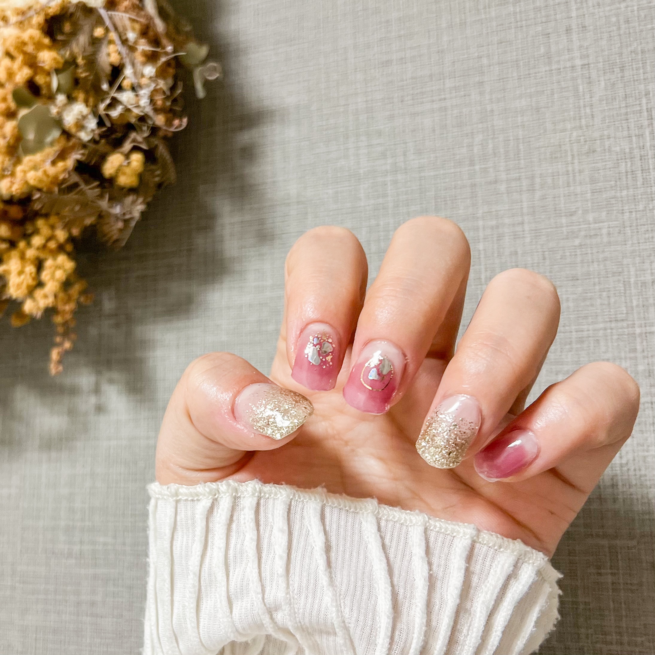 セミキュアジェルネイル（ハンド）/ohora/ネイルシールを使ったクチコミ（1枚目）