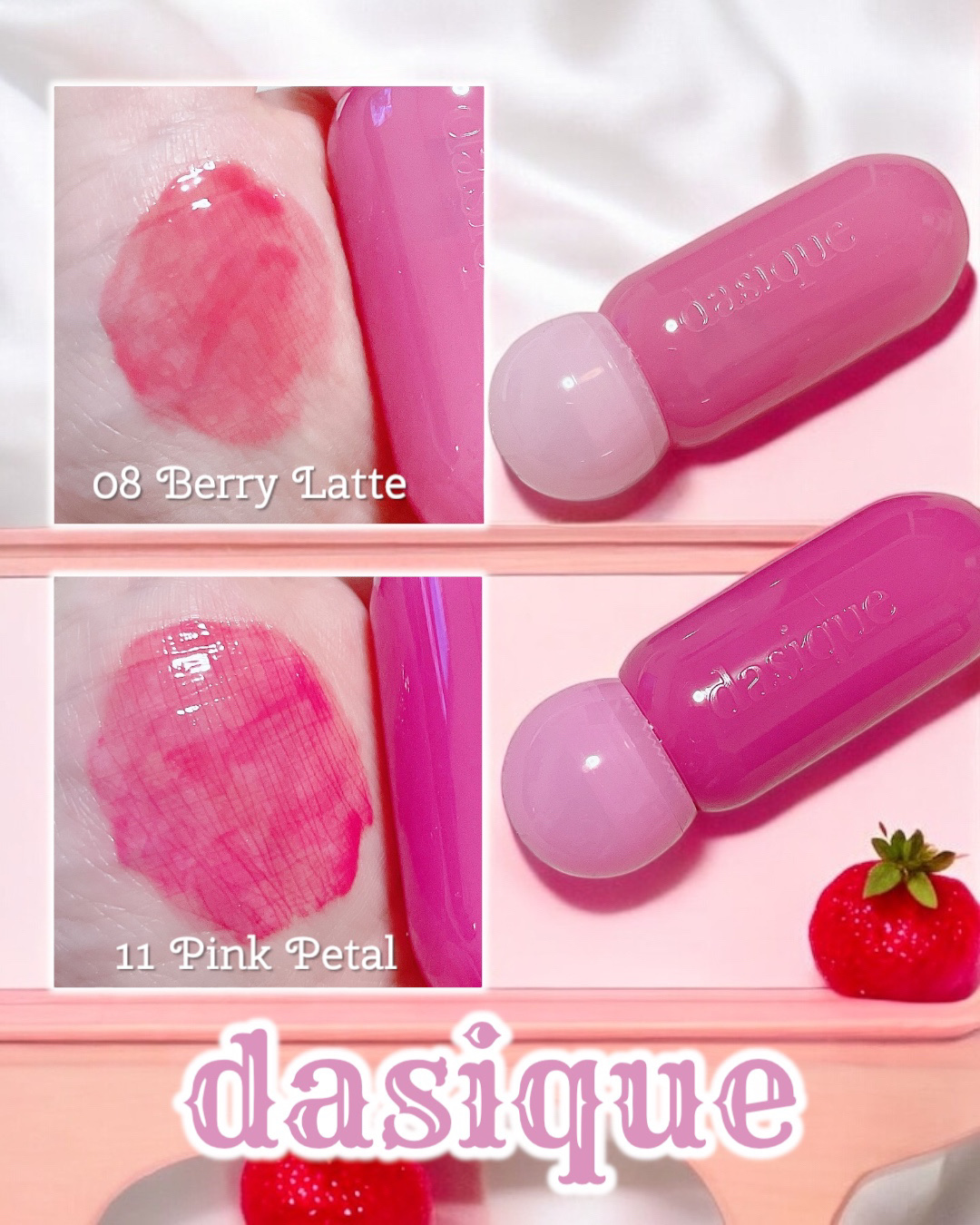 ジューシーデューイグロウティント 11 ピンクペタル/dasique/リップティントを使ったクチコミ（2枚目）