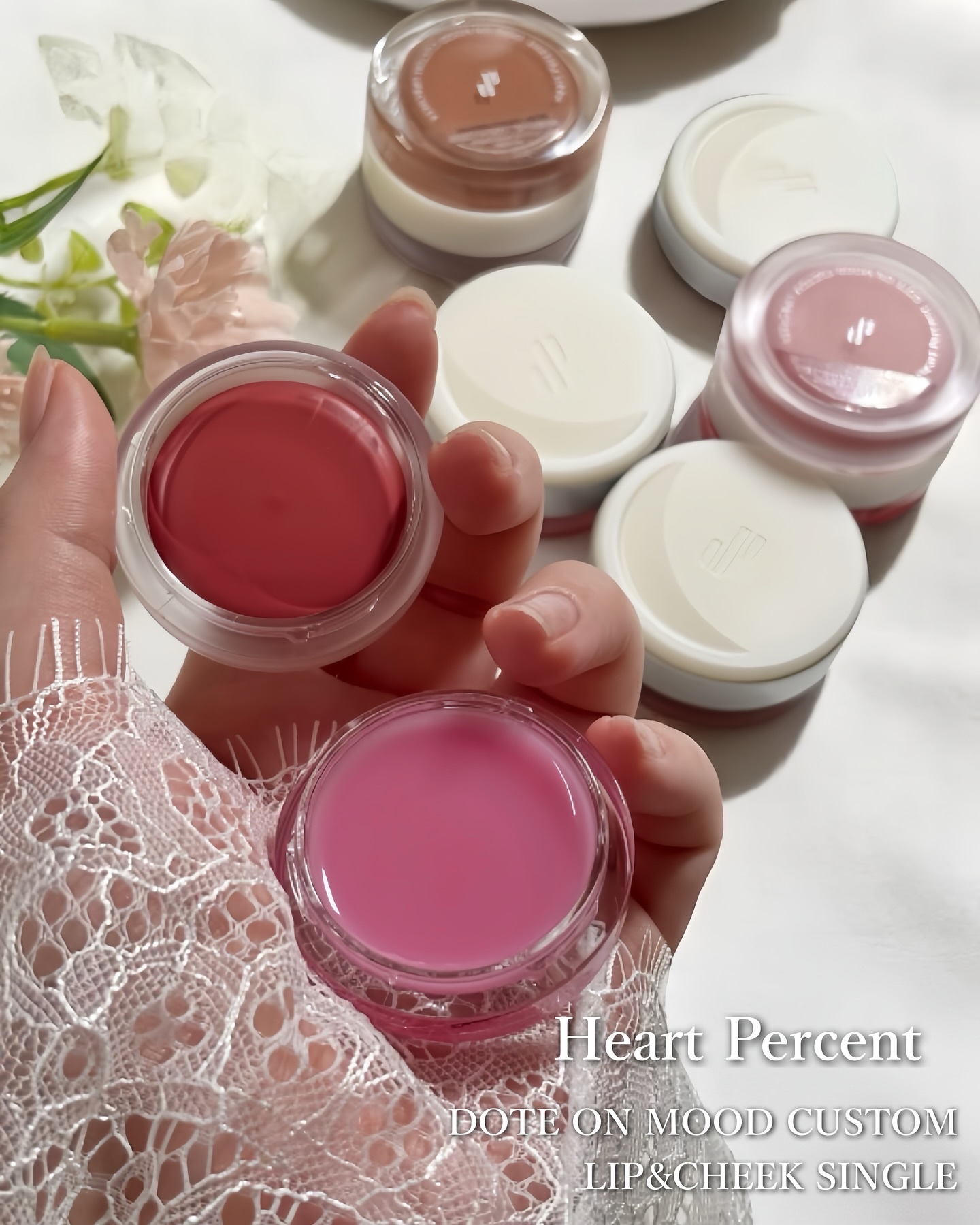カスタムリップアンドチークシングル M10 バウンシーローズ/Heart Percent/ジェル・クリームチークを使ったクチコミ（2枚目）