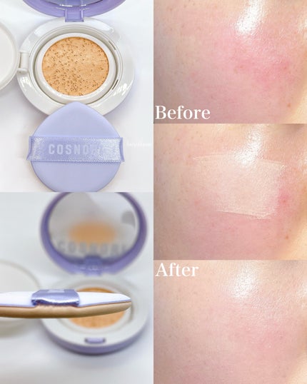 パンテノールバリアクッション/COSNORI/クッションファンデーションを使ったクチコミ(4枚目)