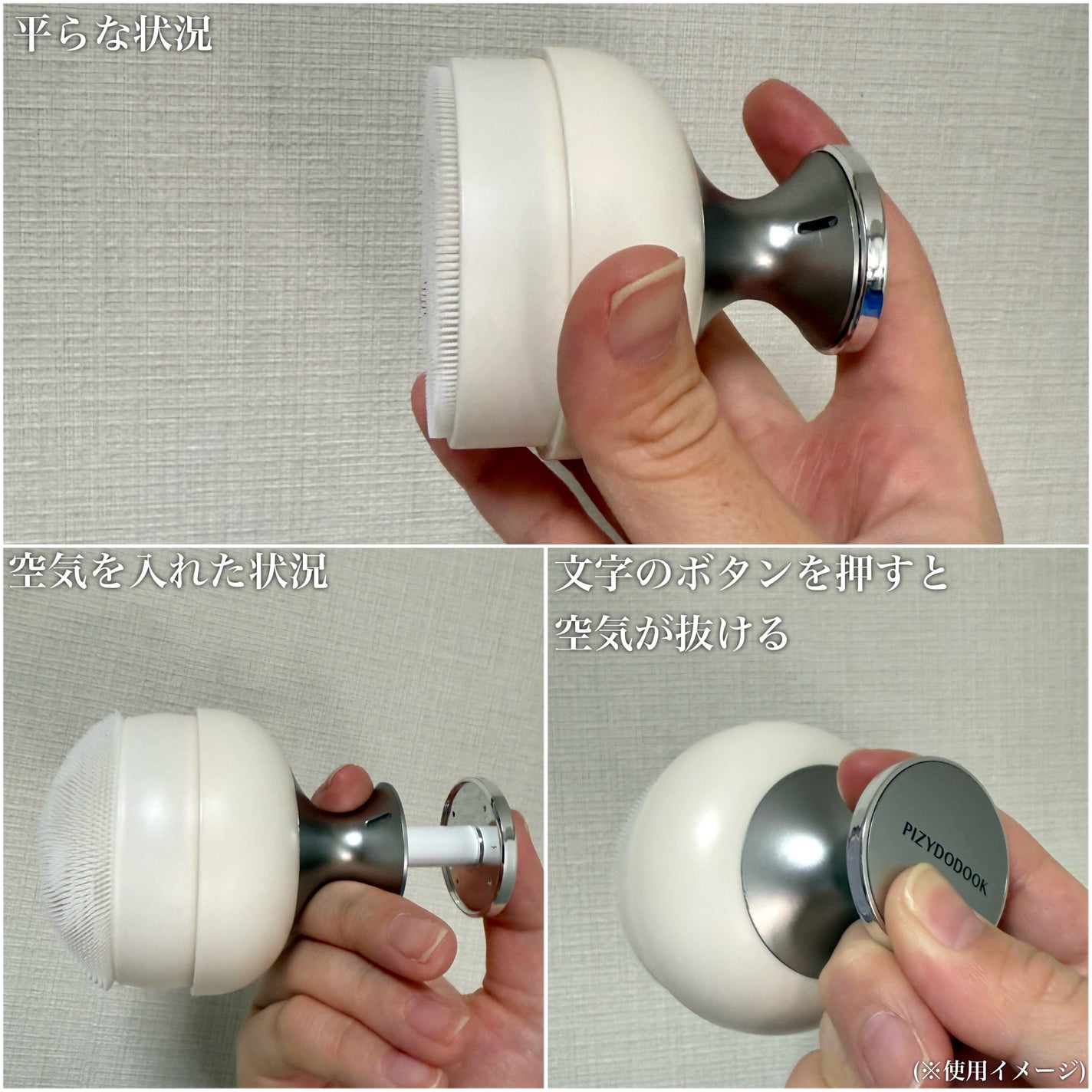 エアクッション洗顔ブラシ/Themaqueen/バスグッズを使ったクチコミ(3枚目)