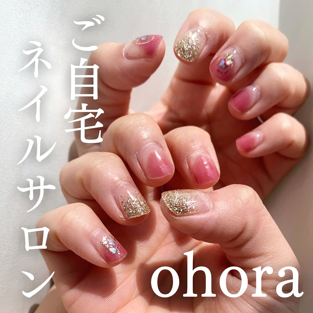 セミキュアジェルネイル（ハンド）/ohora/ネイルシールを使ったクチコミ（1枚目）