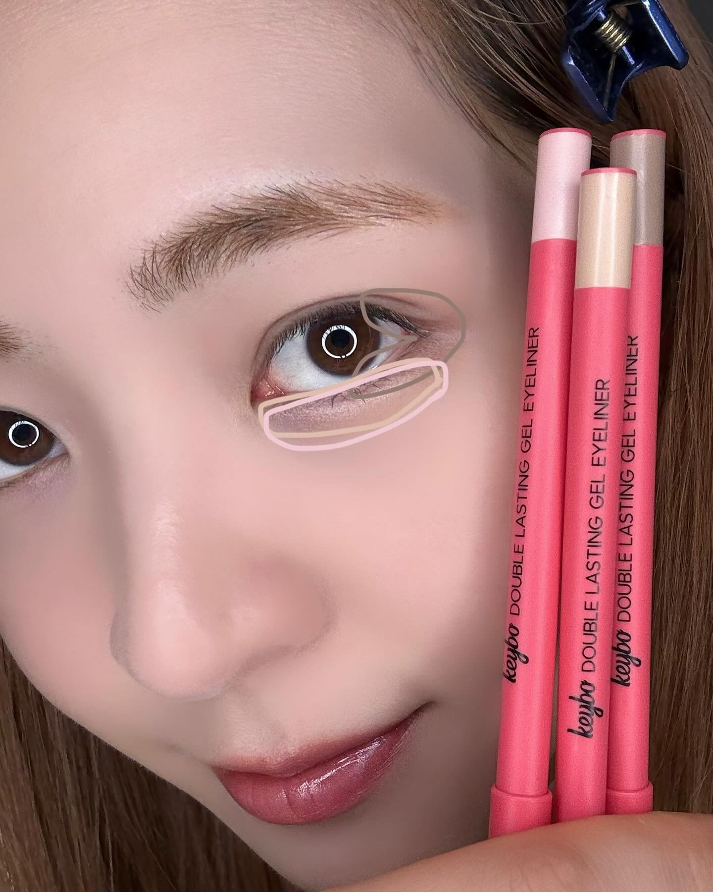 ダブルラスティングジェルライナー/keybo/ジェルアイライナーを使ったクチコミ（3枚目）
