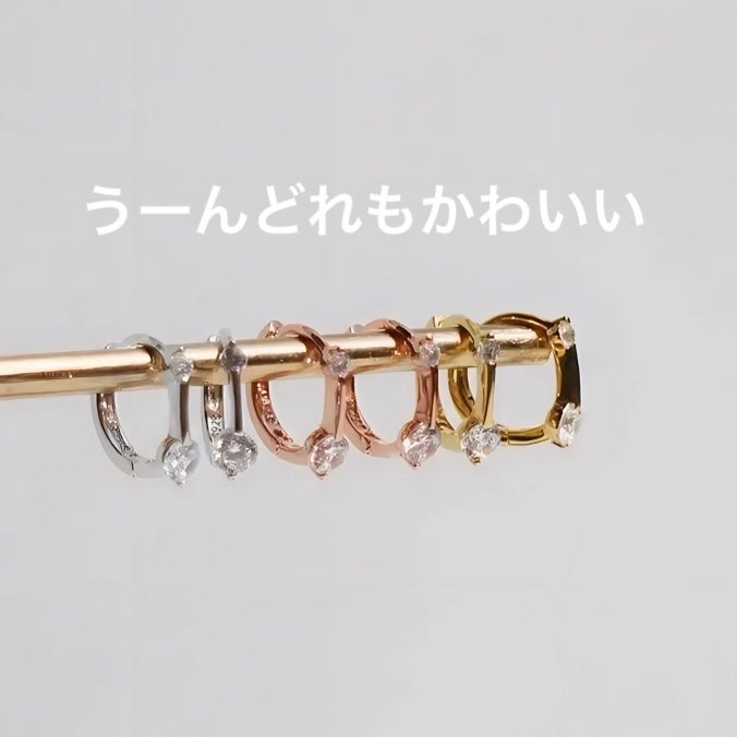 ゆみこさん on LIPS 「18K高品質上品繊細ふた粒CZダイヤシルバー925ミニフープピ..」(4枚目)