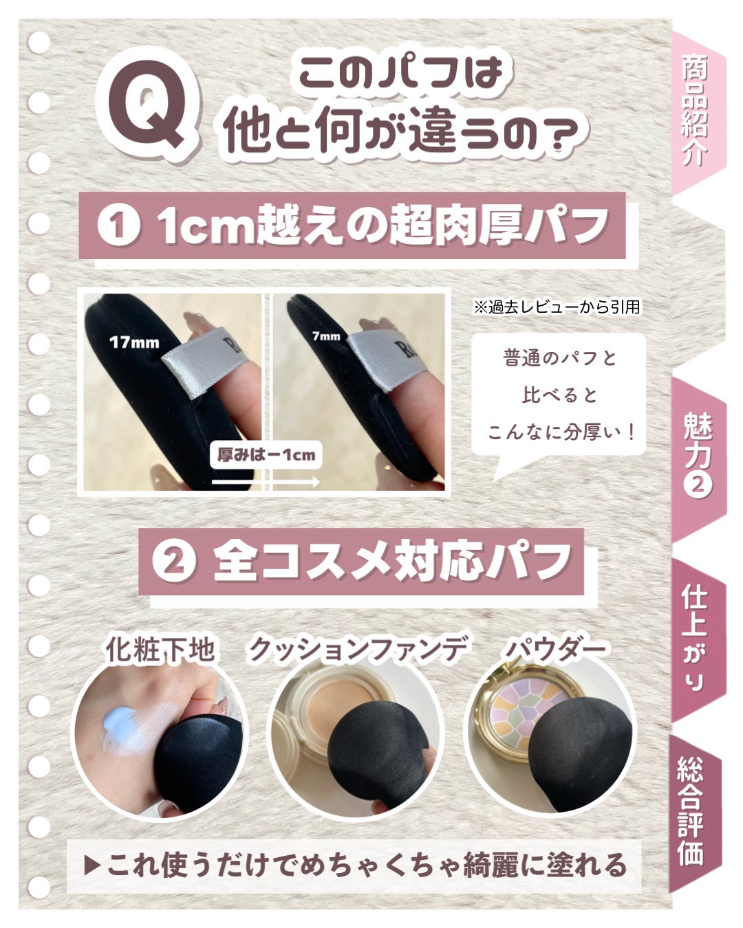 マルチファンデパフ 2P/ロージーローザ/パフ・スポンジを使ったクチコミ(3枚目)