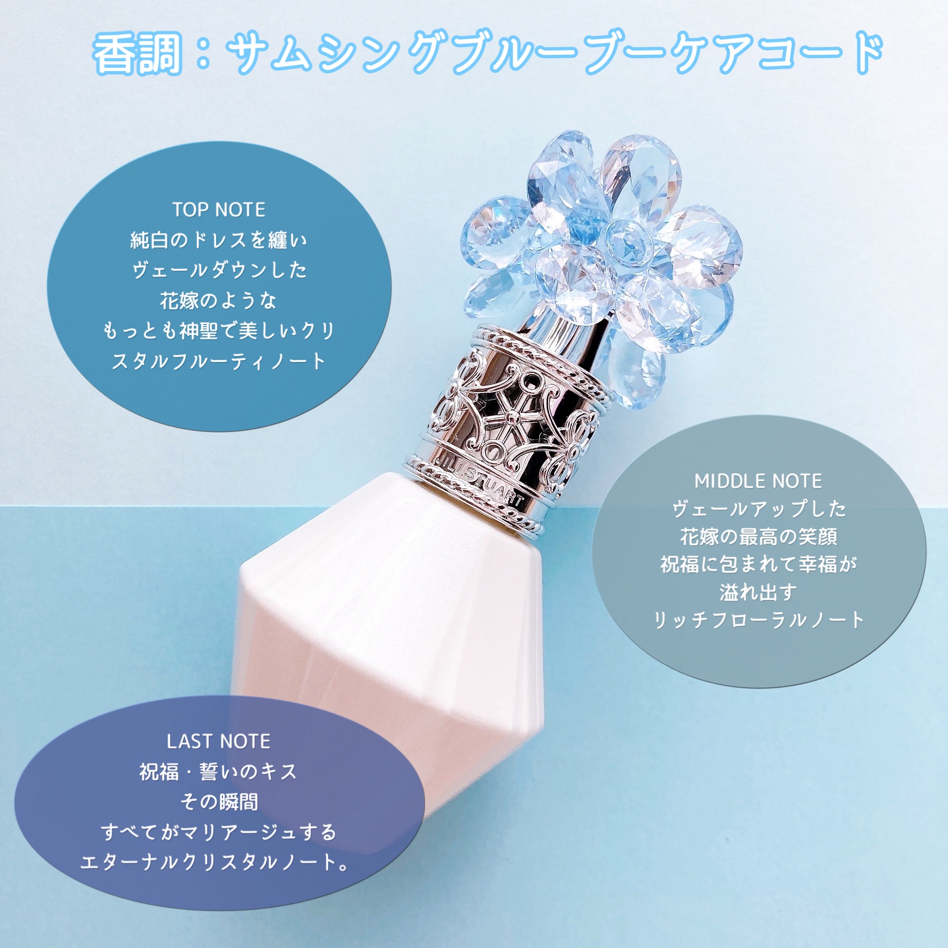 クリスタルブルーム　サムシングピュアブルー セント　パフュームド ヘアミスト/JILL STUART/ヘアミストを使ったクチコミ（2枚目）