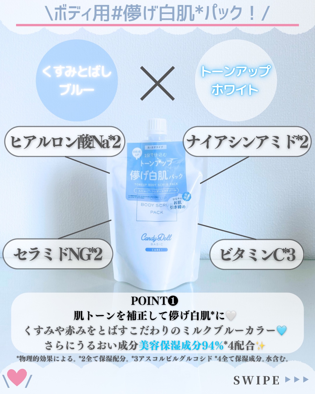 トーンアップスクラブパックB/CandyDoll/ボディスクラブを使ったクチコミ（3枚目）