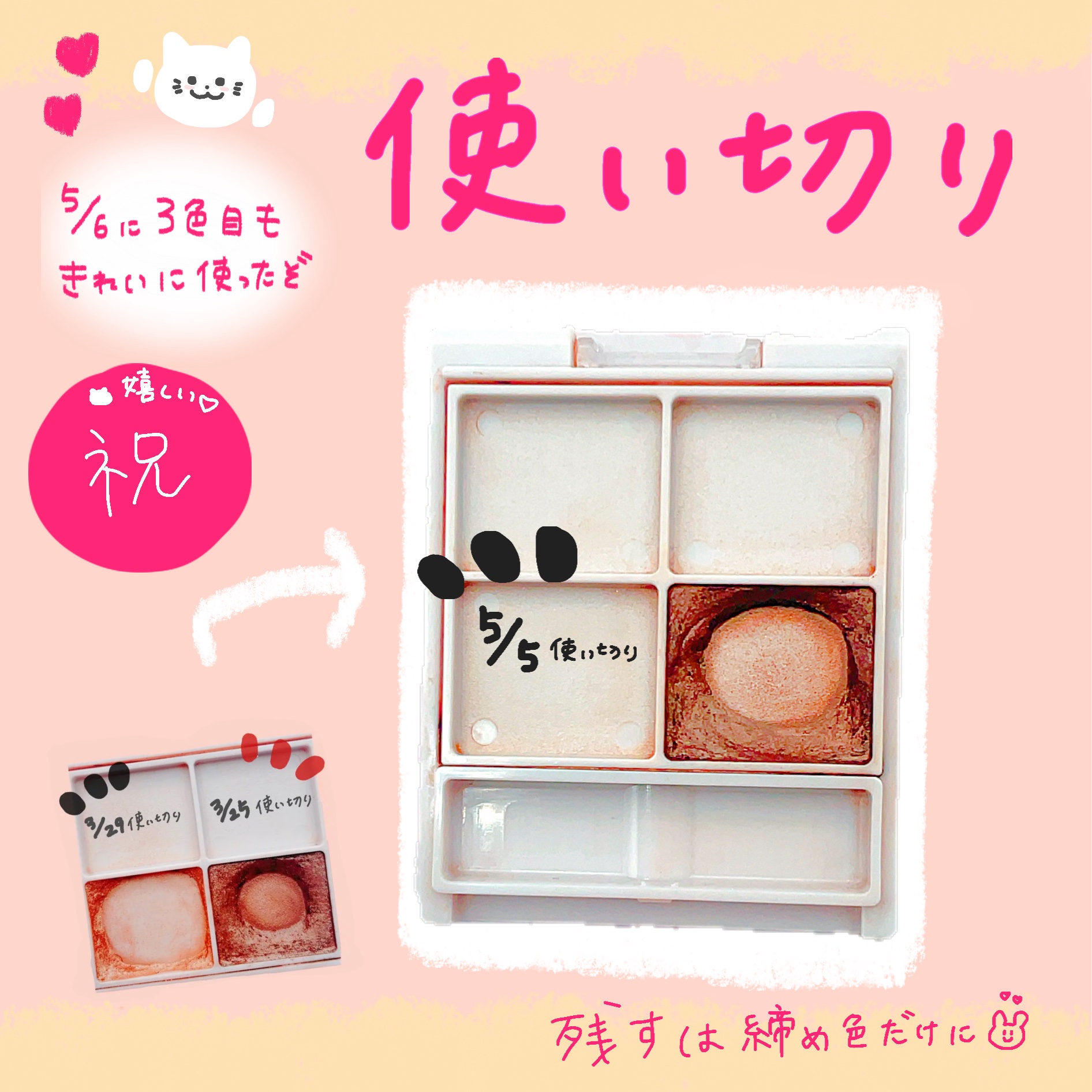 シルキースフレアイズ 01 ノーブルベージュ/キャンメイク/アイシャドウパレットを使ったクチコミ（1枚目）