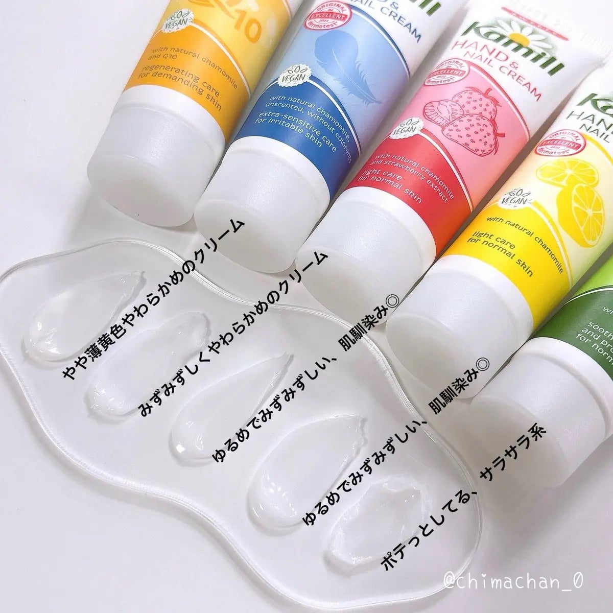 ハンド&ネイルクリームミニ 企画セット30ml*5/カミール/その他キットセットを使ったクチコミ(3枚目)