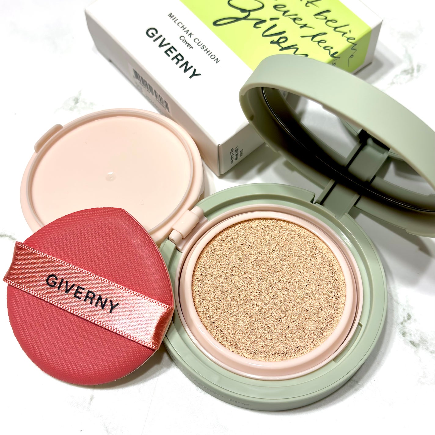 ジヴェルニー 密着カバークッション/GIVERNY/クッションファンデーションを使ったクチコミ(2枚目)