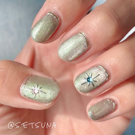 NAILTOWN LANDSCAPE MAGのクチコミ「
クールなグリーンネイル🌳
________________
▼...詳細
●ベース&.....」(1枚目)