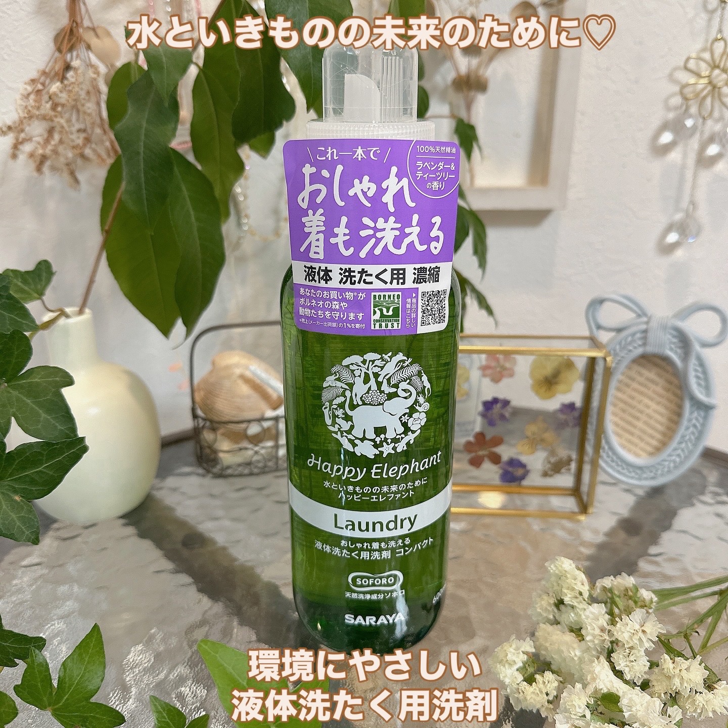 ハッピーエレファント 液体洗たく用洗剤 コンパクトタイプ コンパクトタイプ/サラヤ/洗濯洗剤を使ったクチコミ（1枚目）