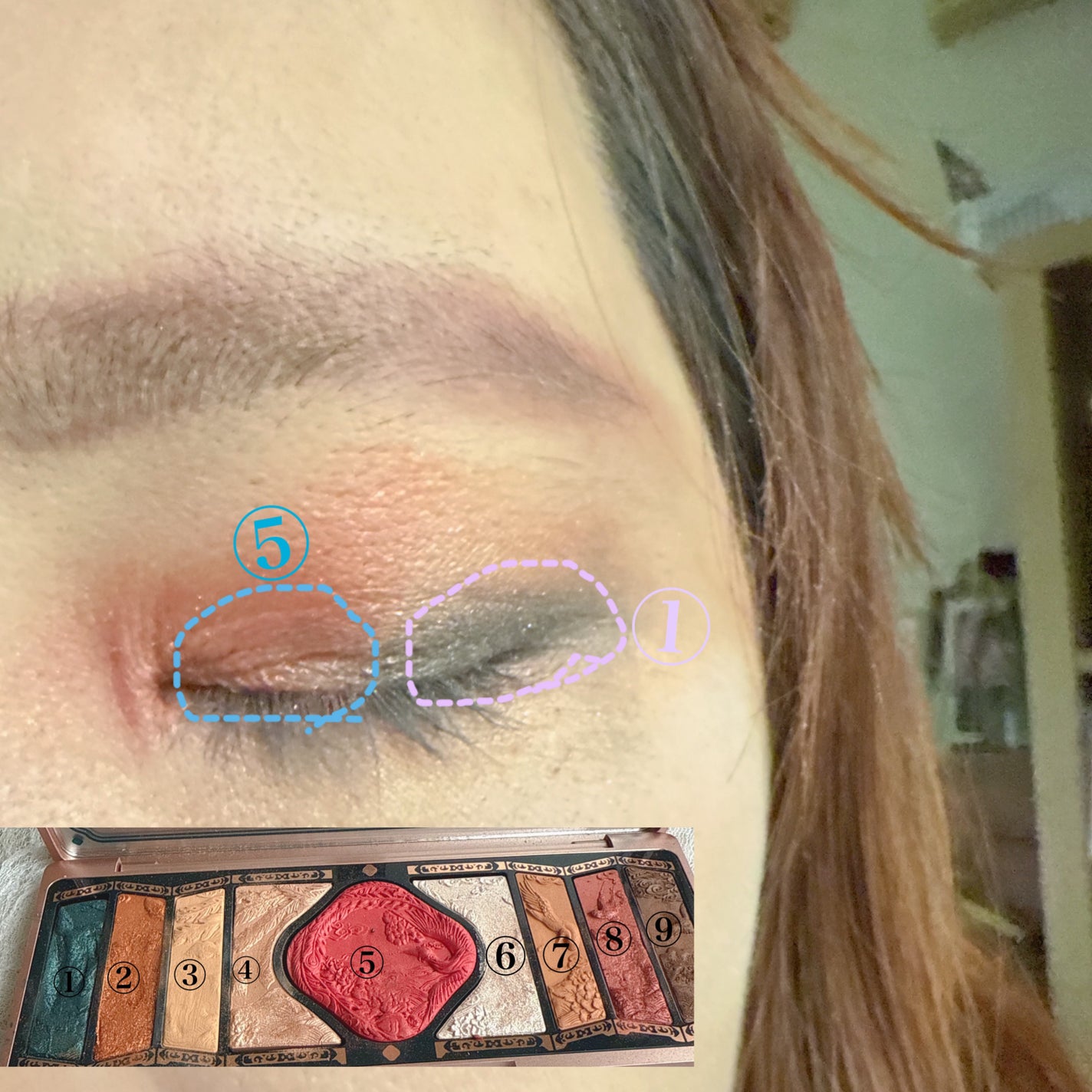 牡丹鏤月浮雕 百鳥朝鳳/花西子/アイシャドウパレットを使ったクチコミ(3枚目)