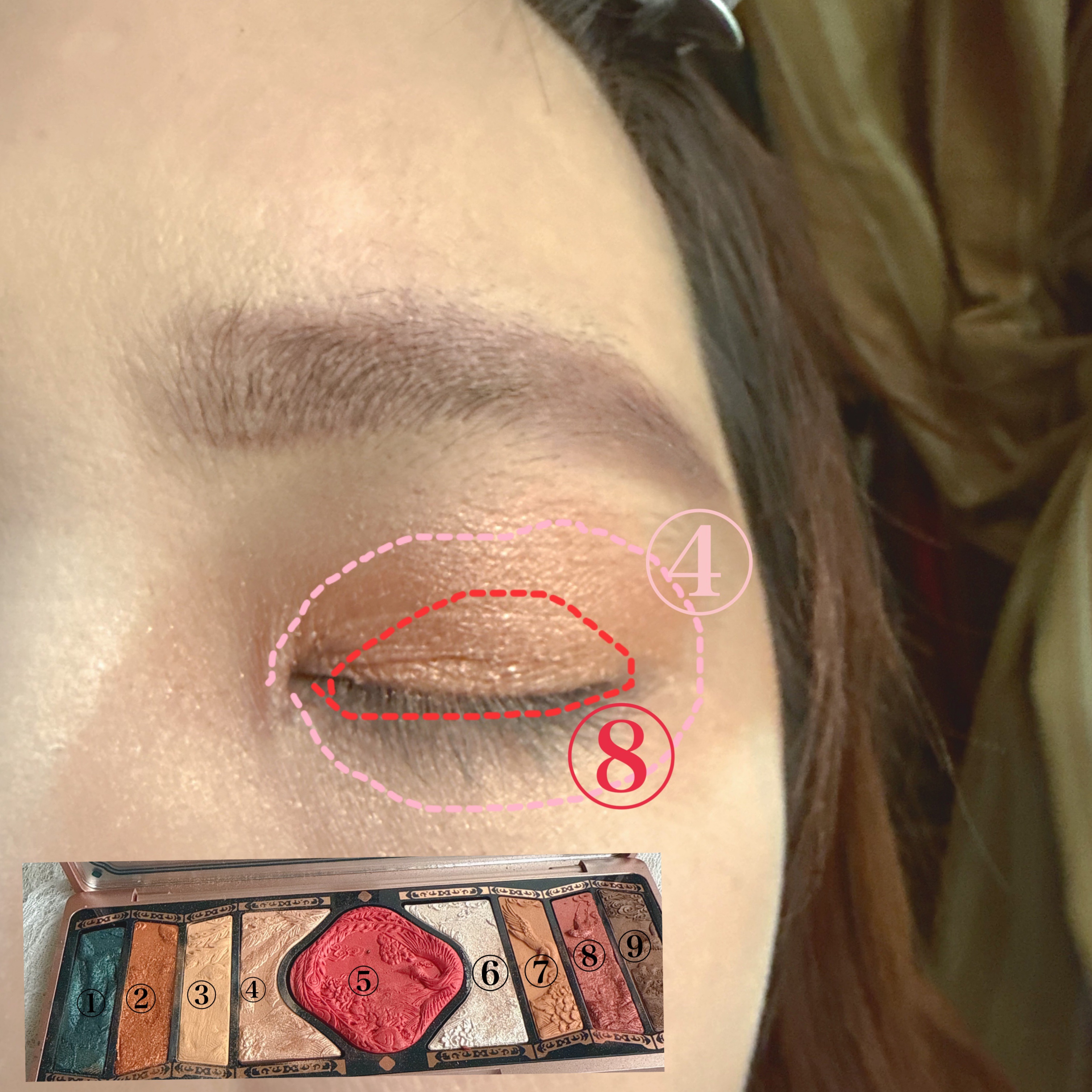 牡丹鏤月浮雕  百鳥朝鳳/花西子/アイシャドウパレットを使ったクチコミ（2枚目）