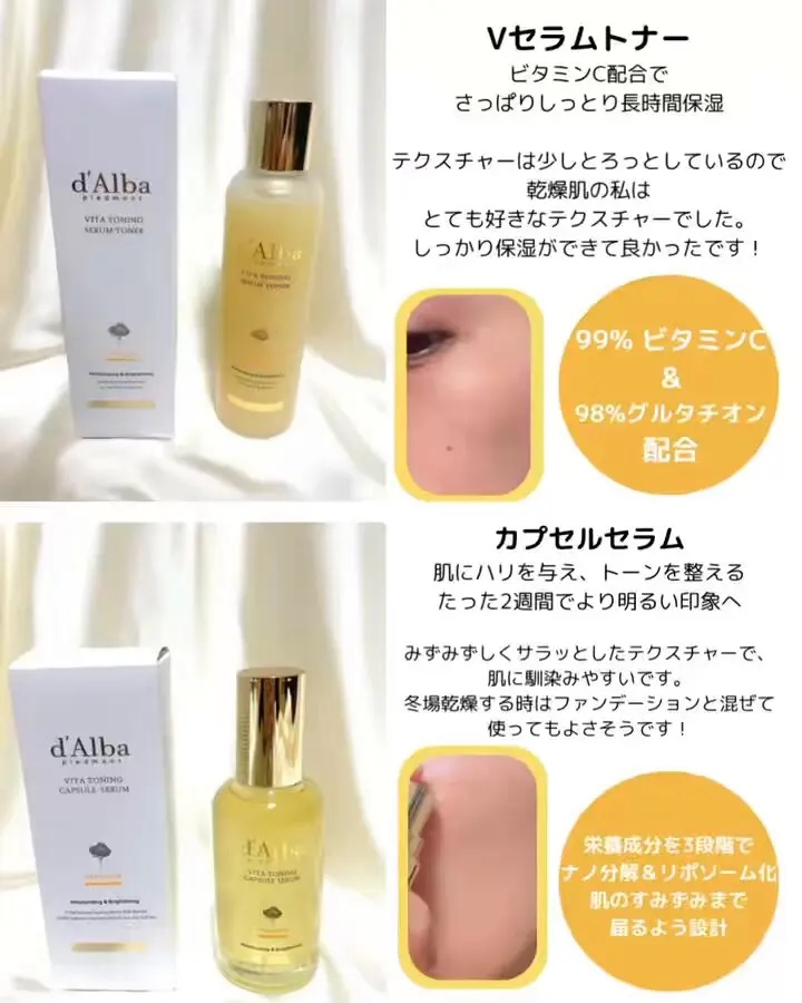 ビタトーニングセラムトナー/ダルバ/化粧水を使ったクチコミ（2枚目）