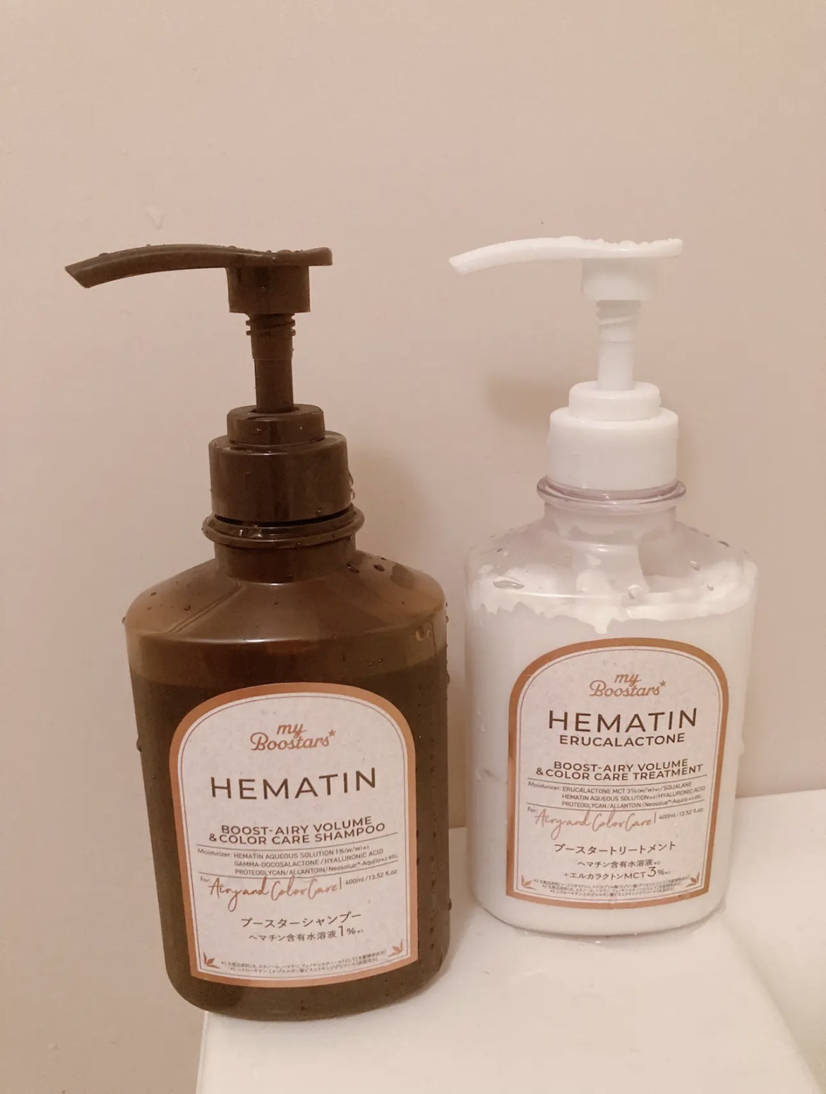ヘマチン ブースター シャンプー /トリートメント ペアー＆ムスクの香り/マイブースターズ/市販シャンプーを使ったクチコミ（1枚目）