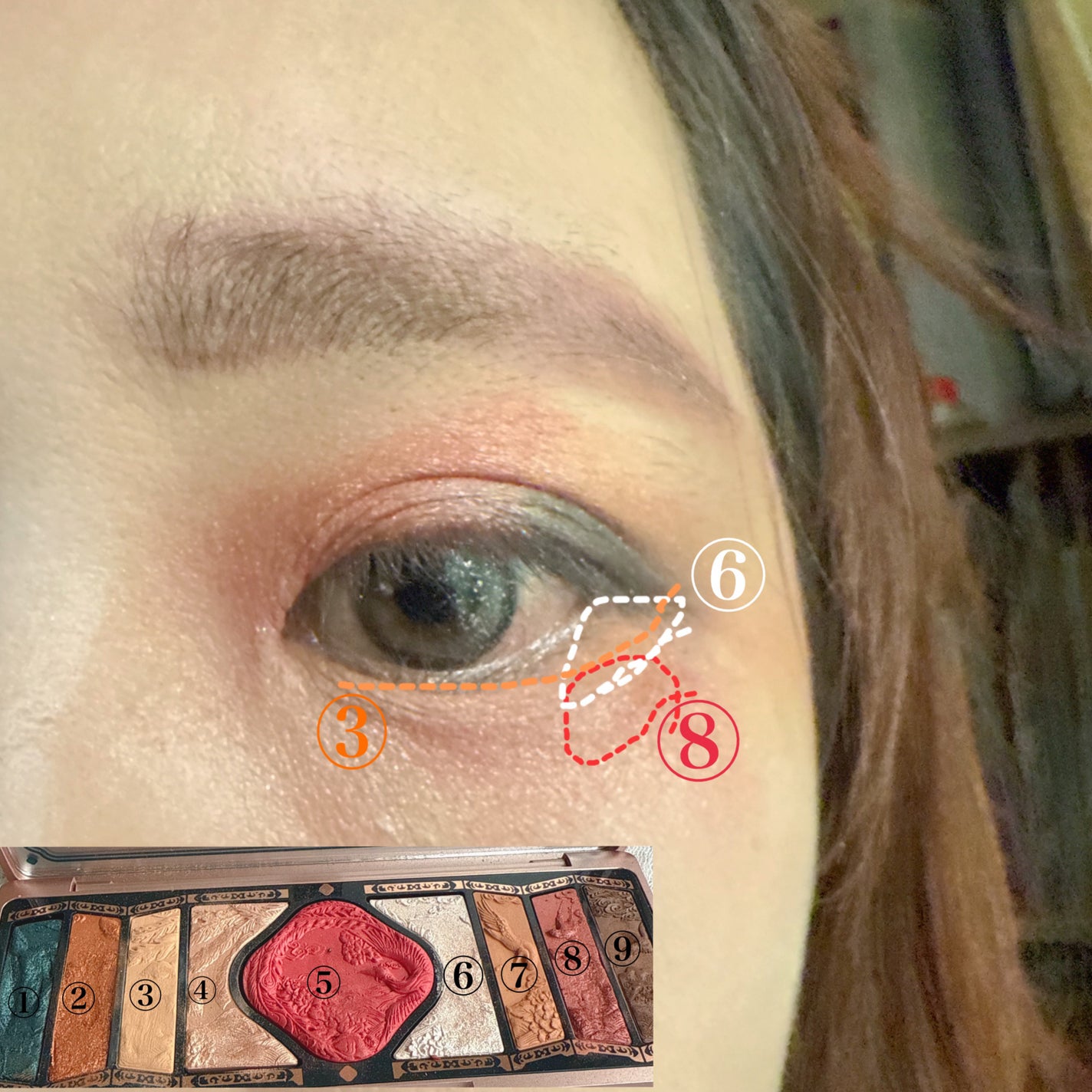 牡丹鏤月浮雕 百鳥朝鳳/花西子/アイシャドウパレットを使ったクチコミ(5枚目)