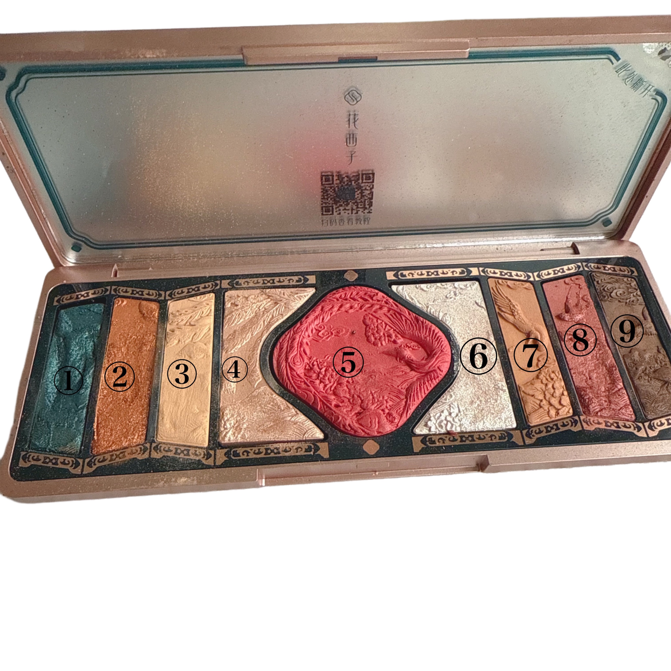 牡丹鏤月浮雕  百鳥朝鳳/花西子/アイシャドウパレットを使ったクチコミ（3枚目）