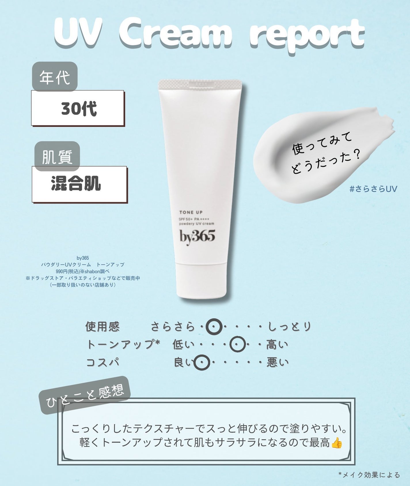 by365 パウダリーUVクリーム トーンアップ/ナリスアップ/日焼け止め・UVケアを使ったクチコミ(4枚目)
