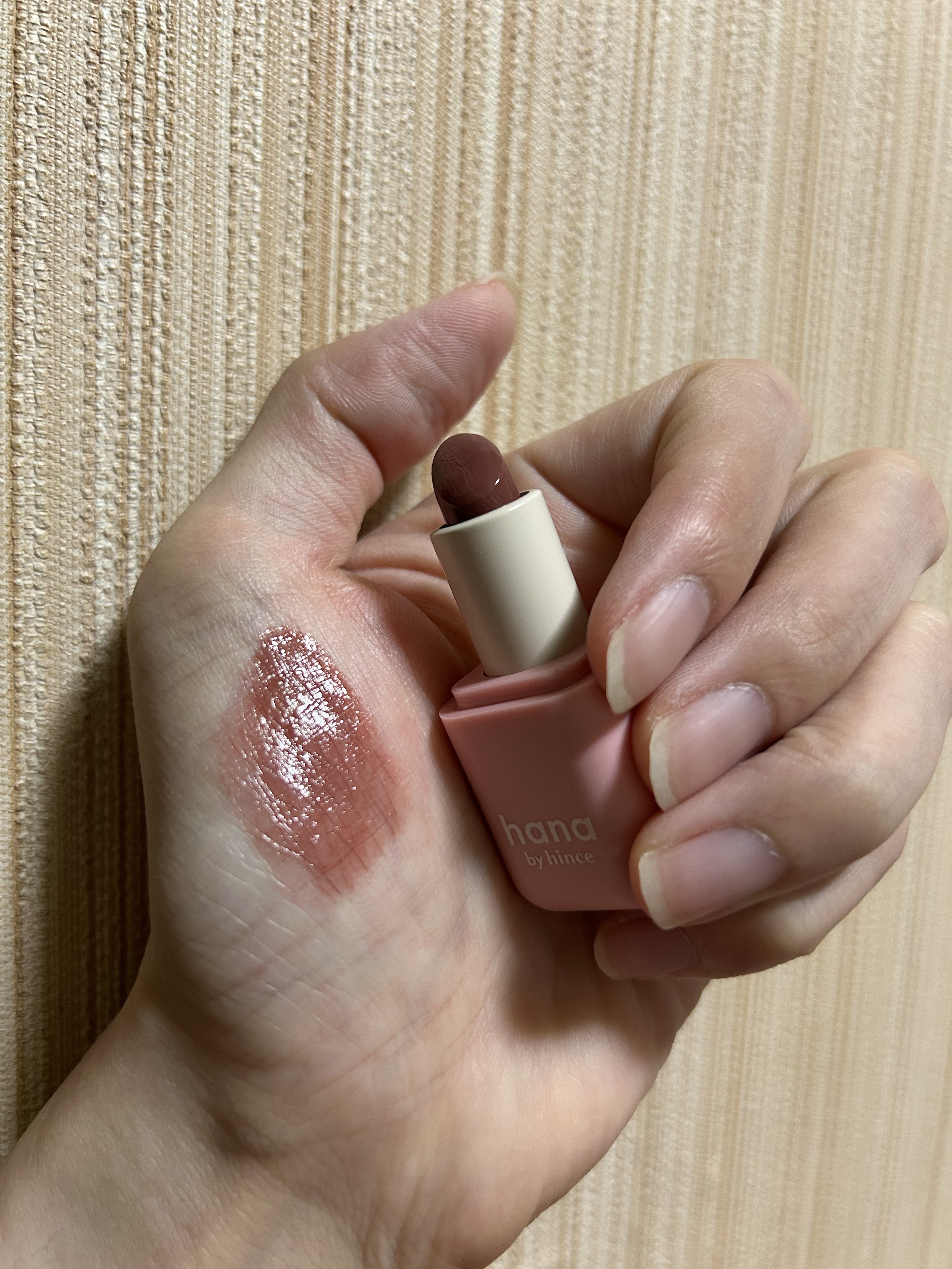 シアーグラスリップスティック 04 ヘーゼル/hana by hince/口紅を使ったクチコミ（1枚目）