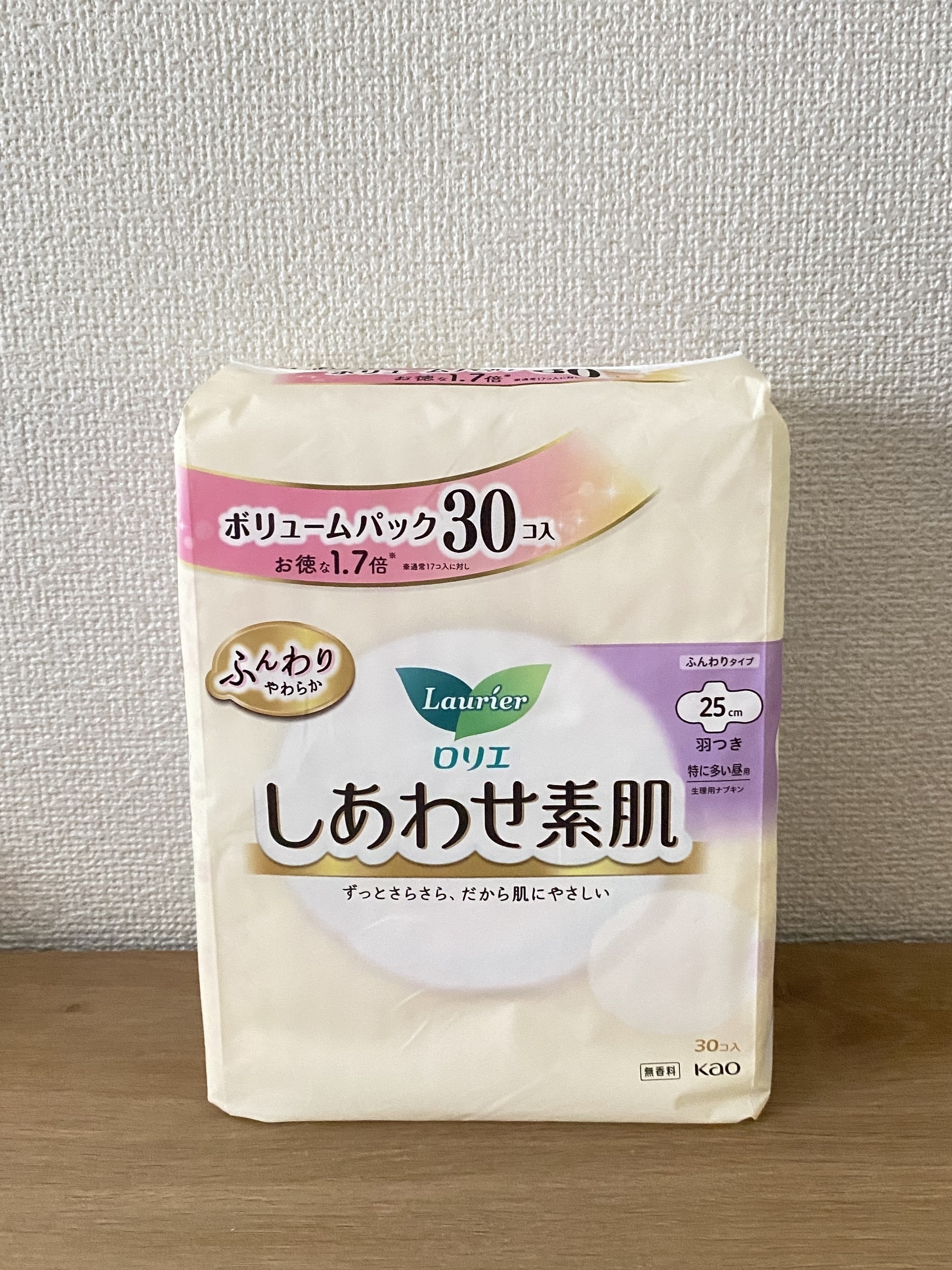 しあわせ素肌（特に多い昼用羽つき 17コ）/ロリエ/ナプキンを使ったクチコミ（1枚目）
