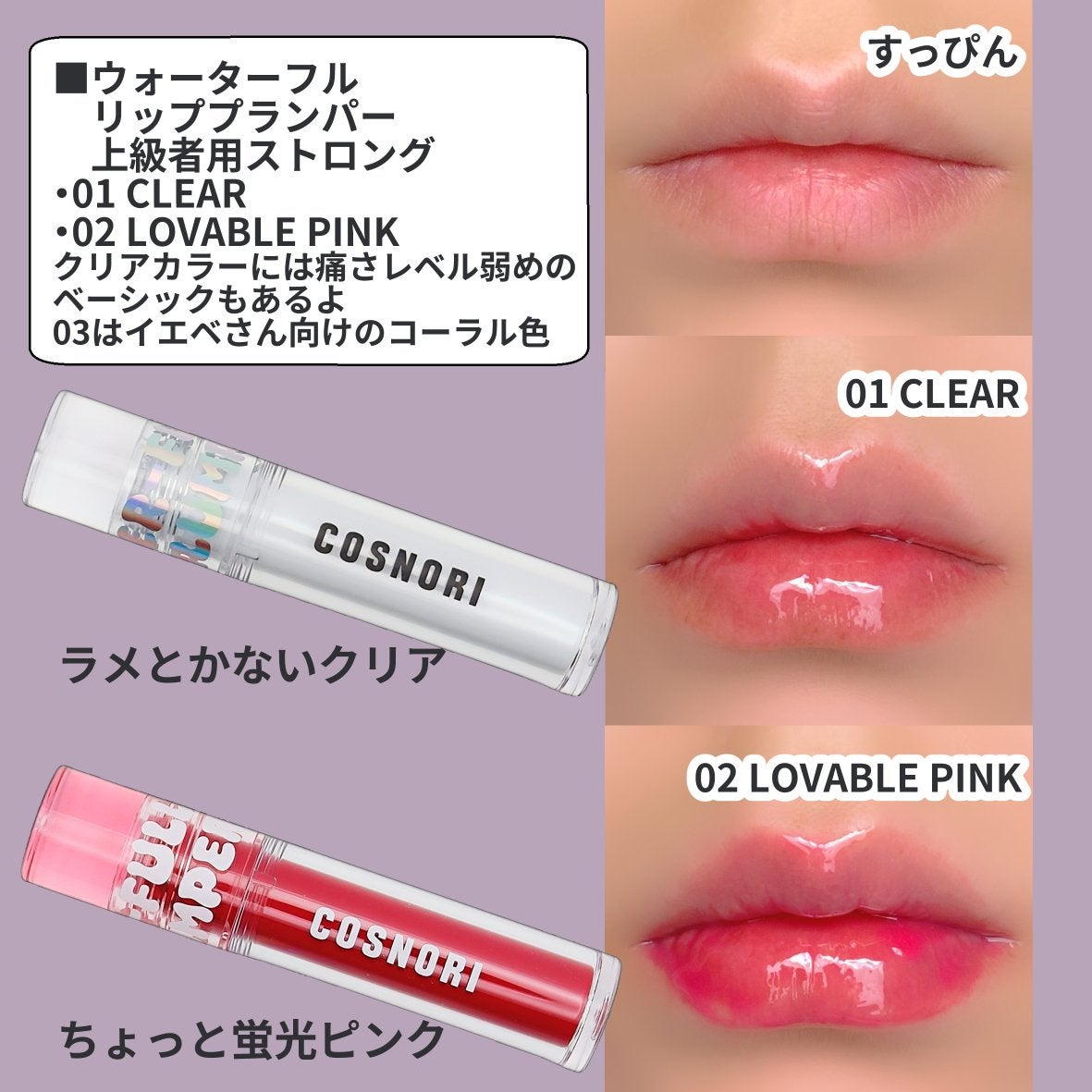 ウォーターフルリッププランパー/COSNORI/リッププランパーを使ったクチコミ(2枚目)
