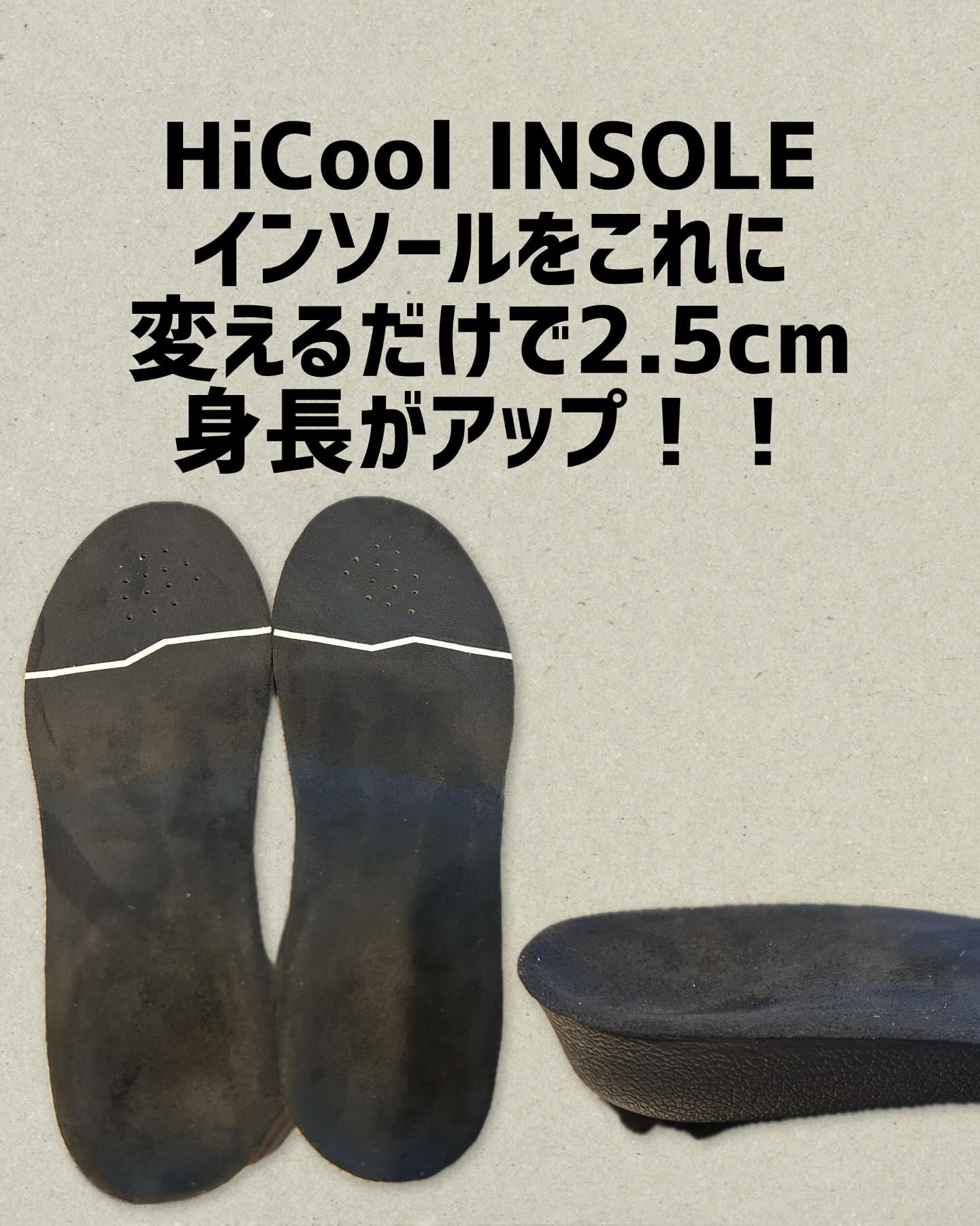 HiCool INSOLE２.５㎝

インソールをこれに変えるだけで
自然にすらっと２.５㎝身長がアップ！

インソールはブラックでデザインもないため
靴を脱いだときもインソールを変えてることに
気づかれない！！
なので誰にもバレず身長アッ