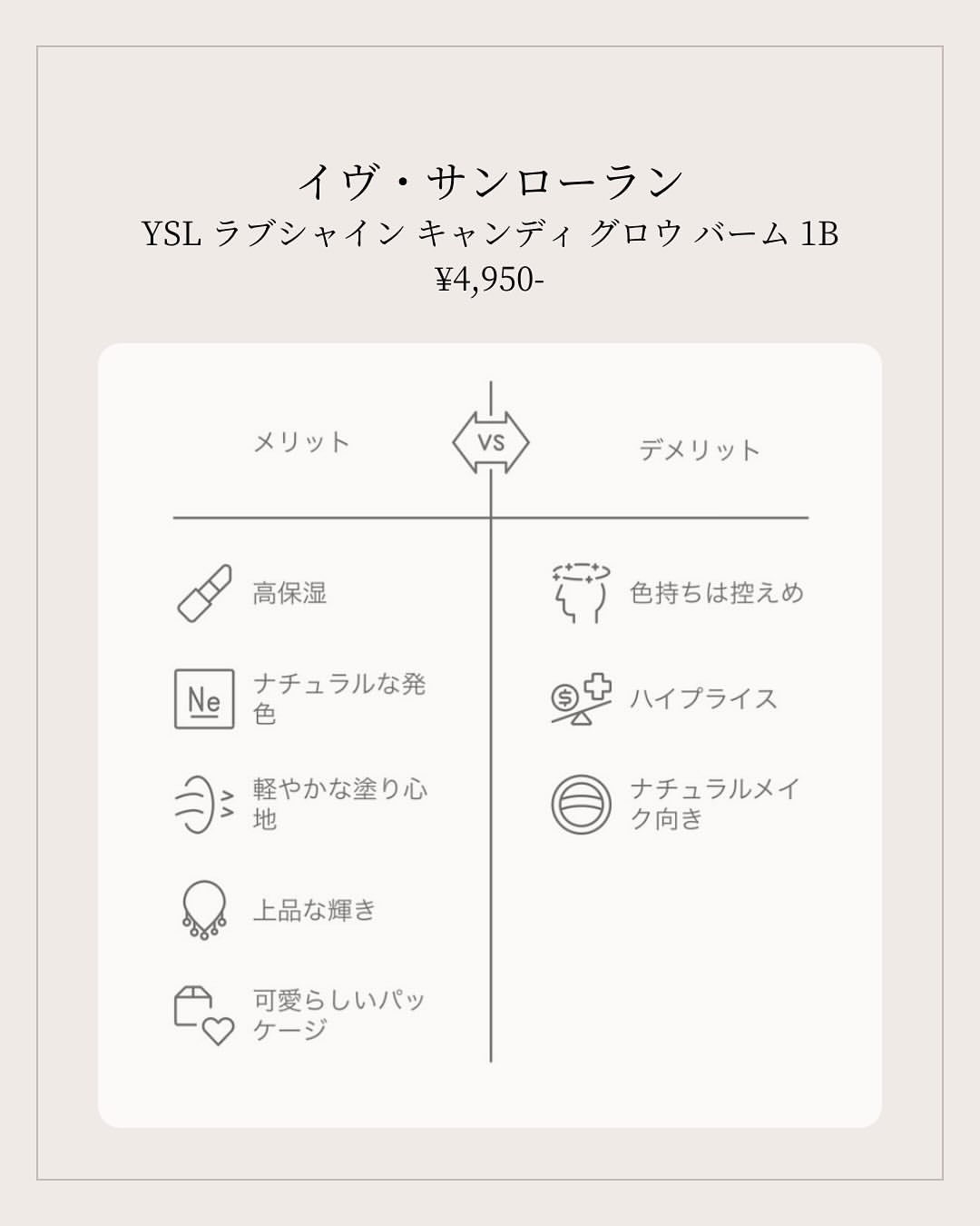 YSLラブシャイン キャンディ グロウ バーム 1B/YVES SAINT LAURENT BEAUTE/口紅を使ったクチコミ（2枚目）