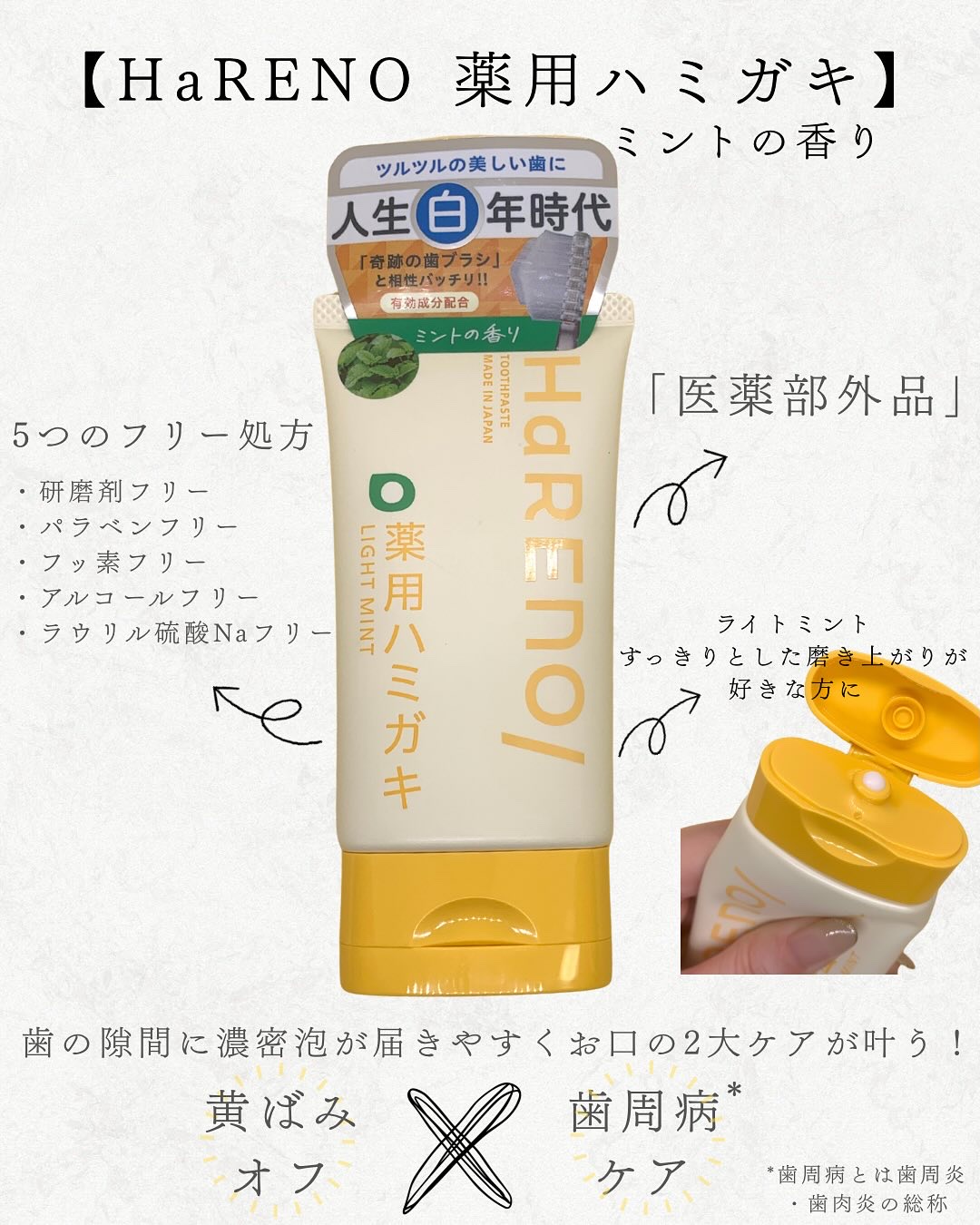 HaRENO 薬用ハミガキ/HaRENO/歯磨き粉を使ったクチコミ（2枚目）