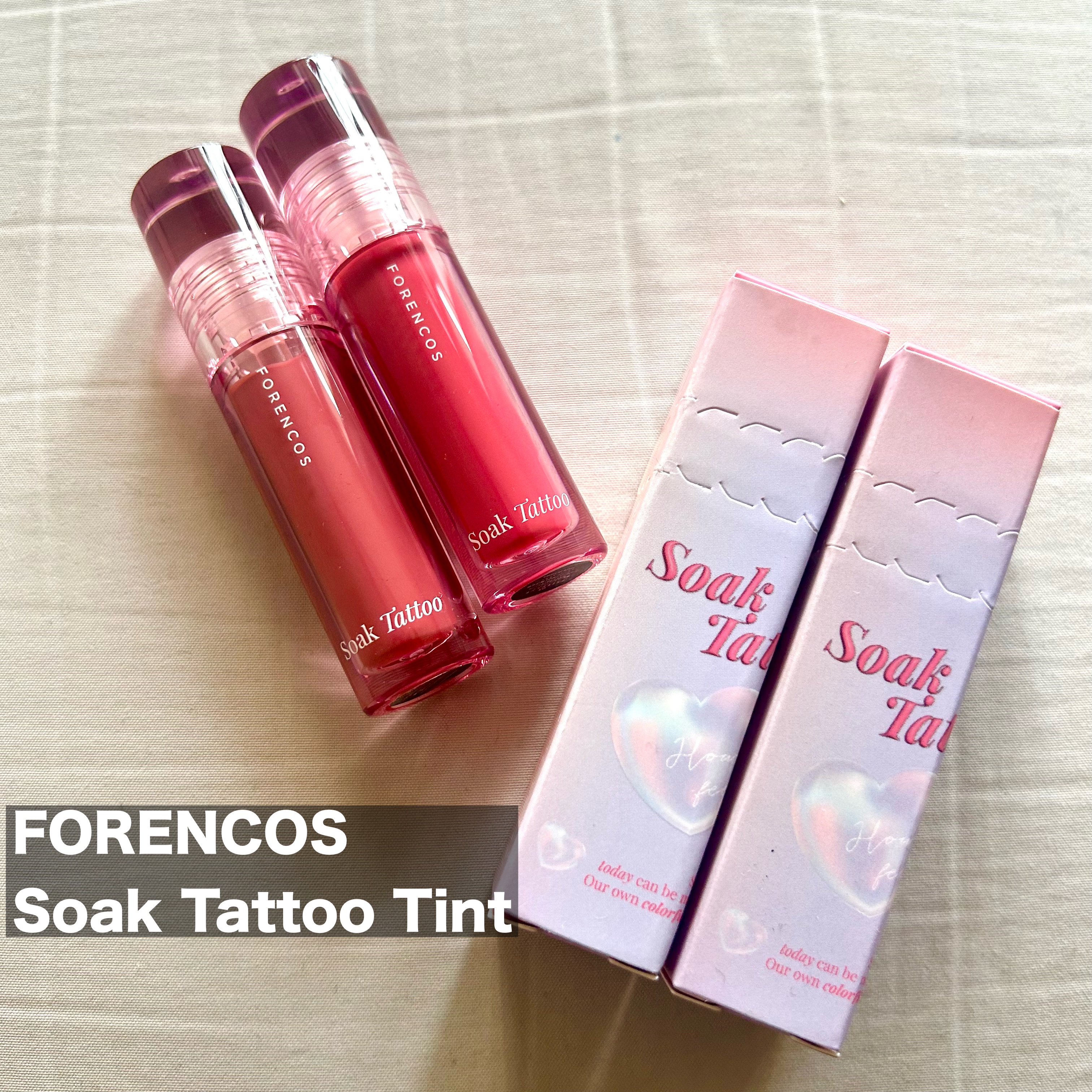 Soak Tattoo Tint 03 シュシュ/フォレンコス/リップグロスを使ったクチコミ（2枚目）