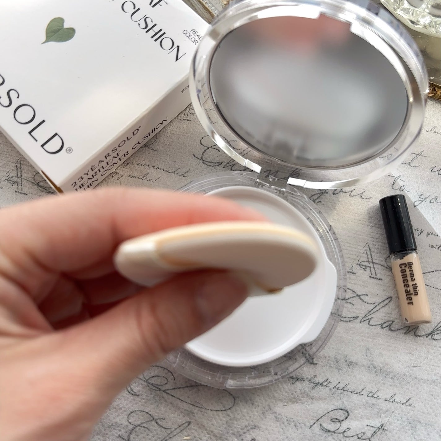 ハートリーフシーンカバークッション/23years old/クッションファンデーションを使ったクチコミ(5枚目)