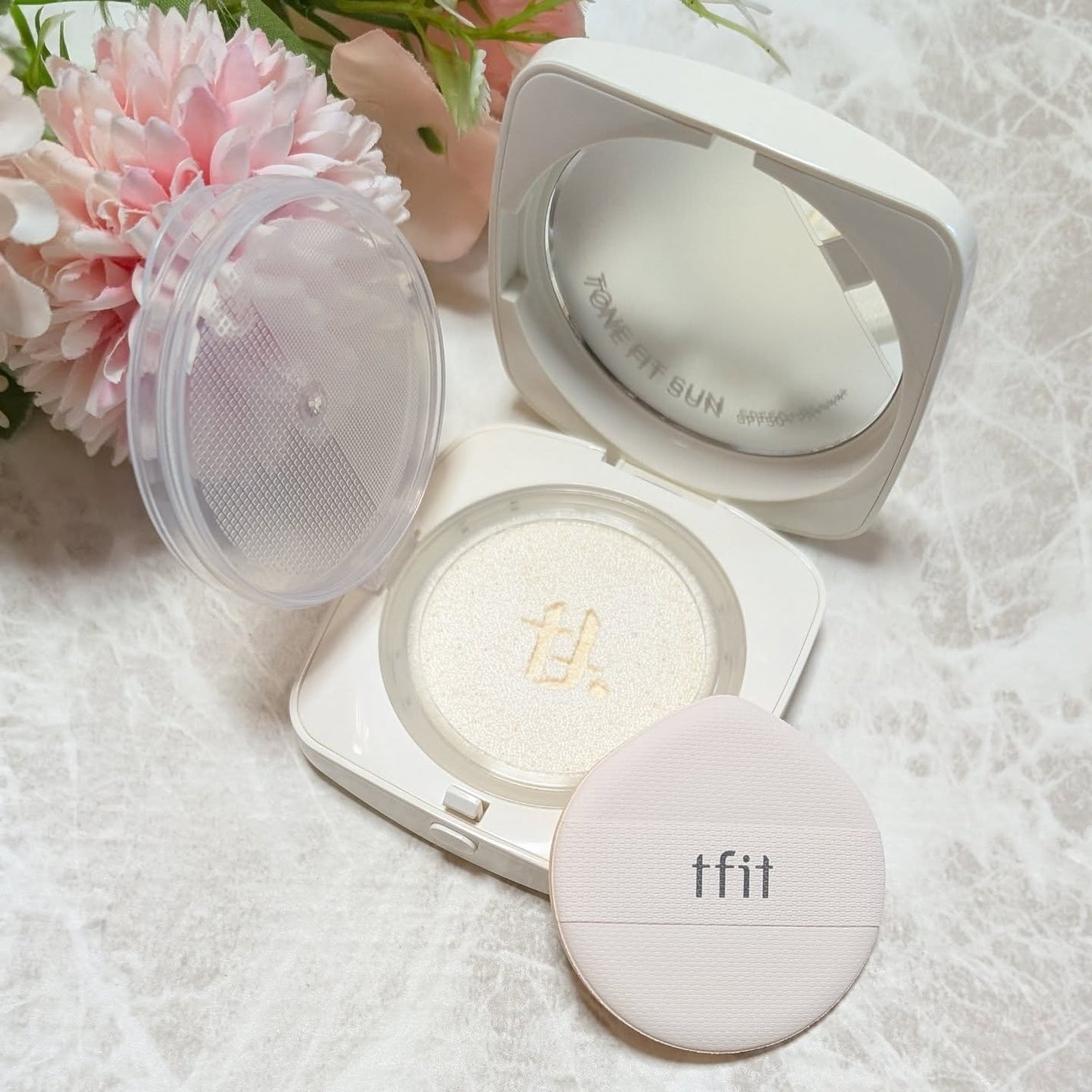 ベースフィットトーンアップサンクッション/TFIT/クッションファンデーションを使ったクチコミ(4枚目)