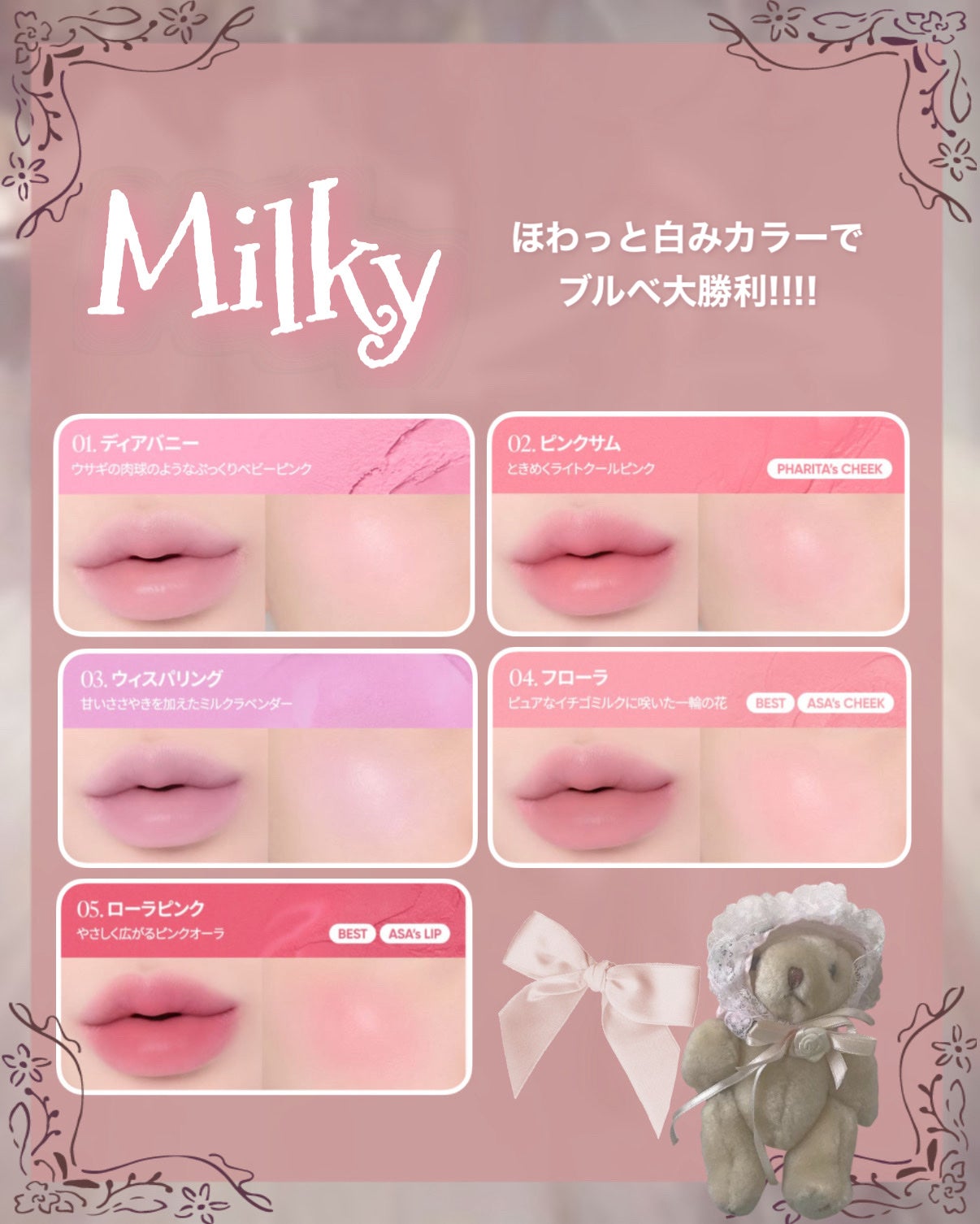 バニラコ ロマンティック ブラッシュ リップ&チーク/BANILA CO/口紅を使ったクチコミ(2枚目)